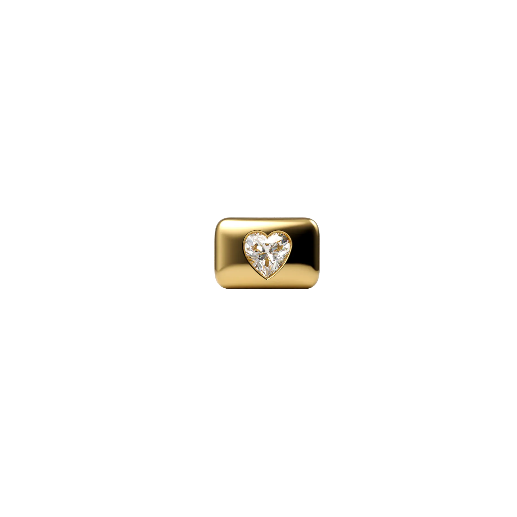 14k Heart Skinny Pillow Charm(yellow)