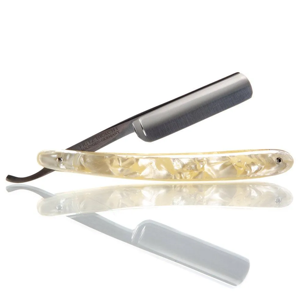 3/5 Dovo Solingen Straight Razor Cracked Ice Celluloid Scales