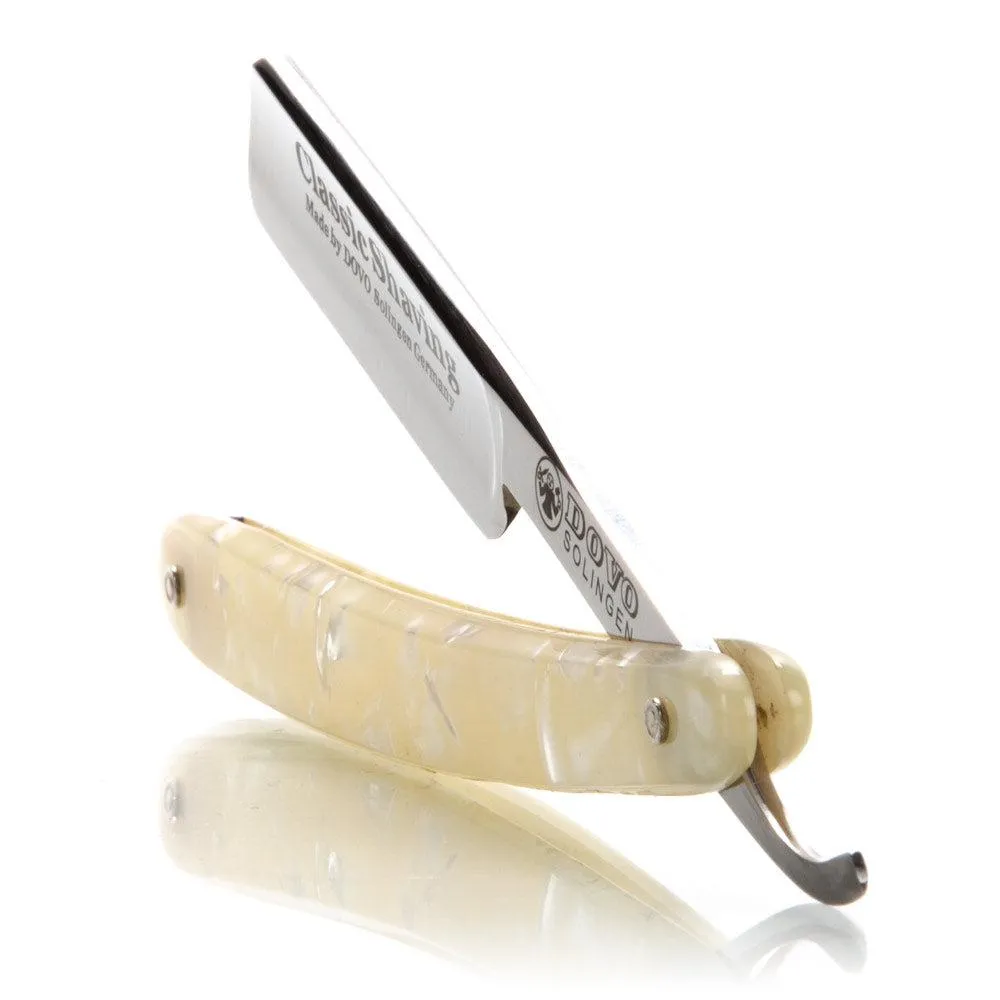 3/5 Dovo Solingen Straight Razor Cracked Ice Celluloid Scales