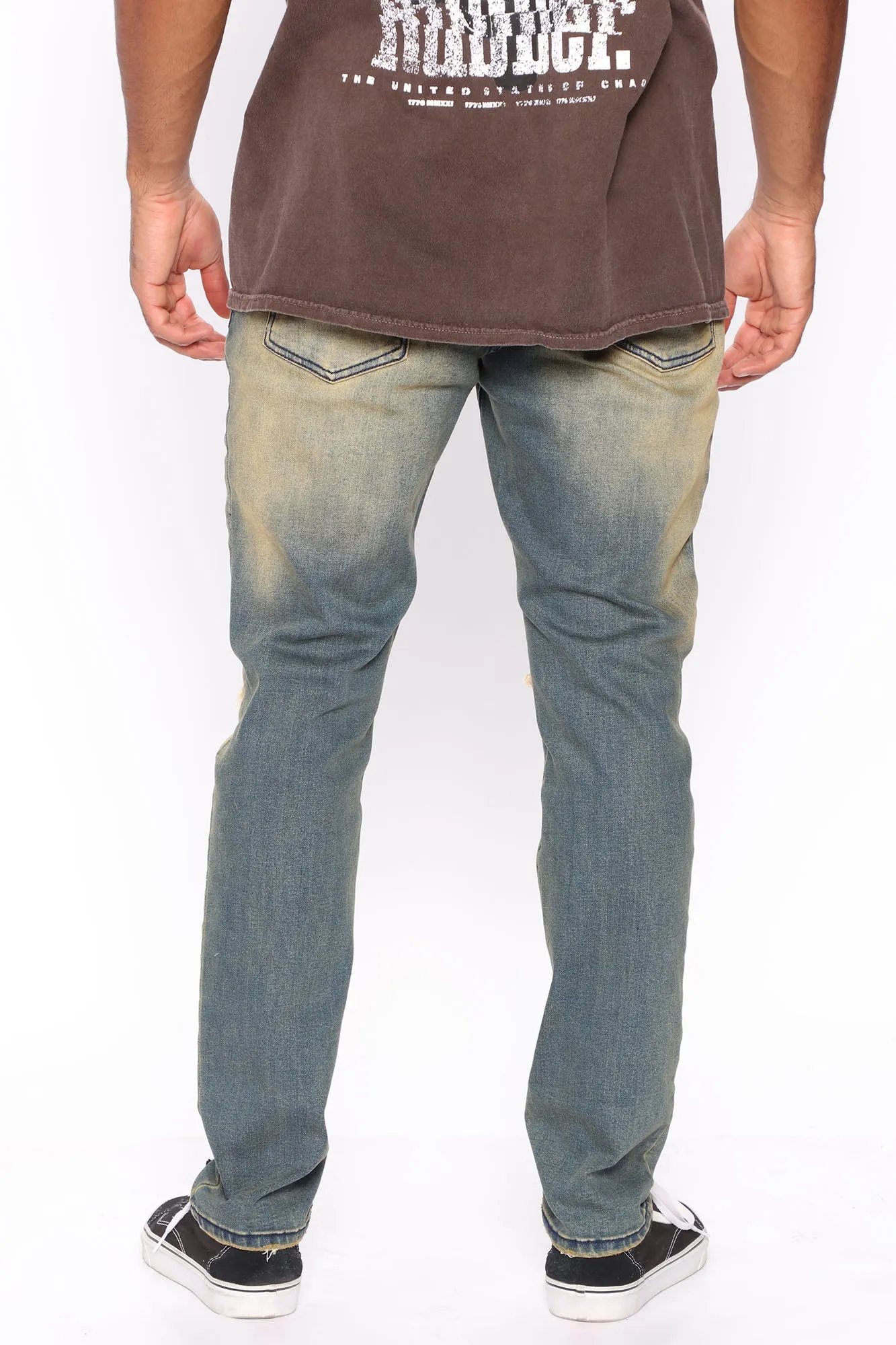 Aim High Ripped Skinny Jeans - Vintage Blue Wash