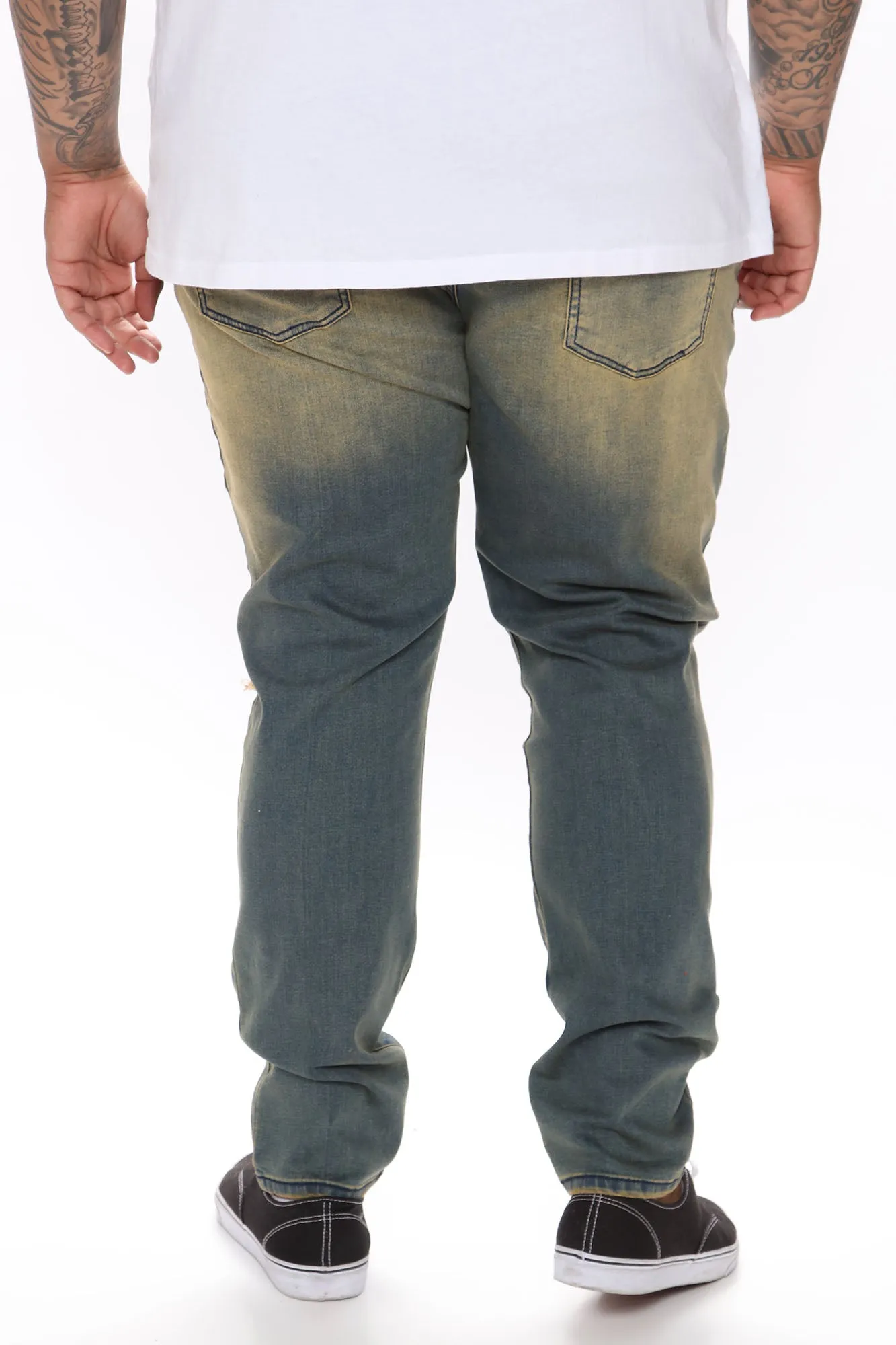 Aim High Ripped Skinny Jeans - Vintage Blue Wash