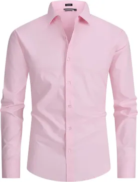 Alex Vando Mens Dress Shirt Easy Care Slim Fit Long Sleeve Cotton Stretch Button Down Shirt