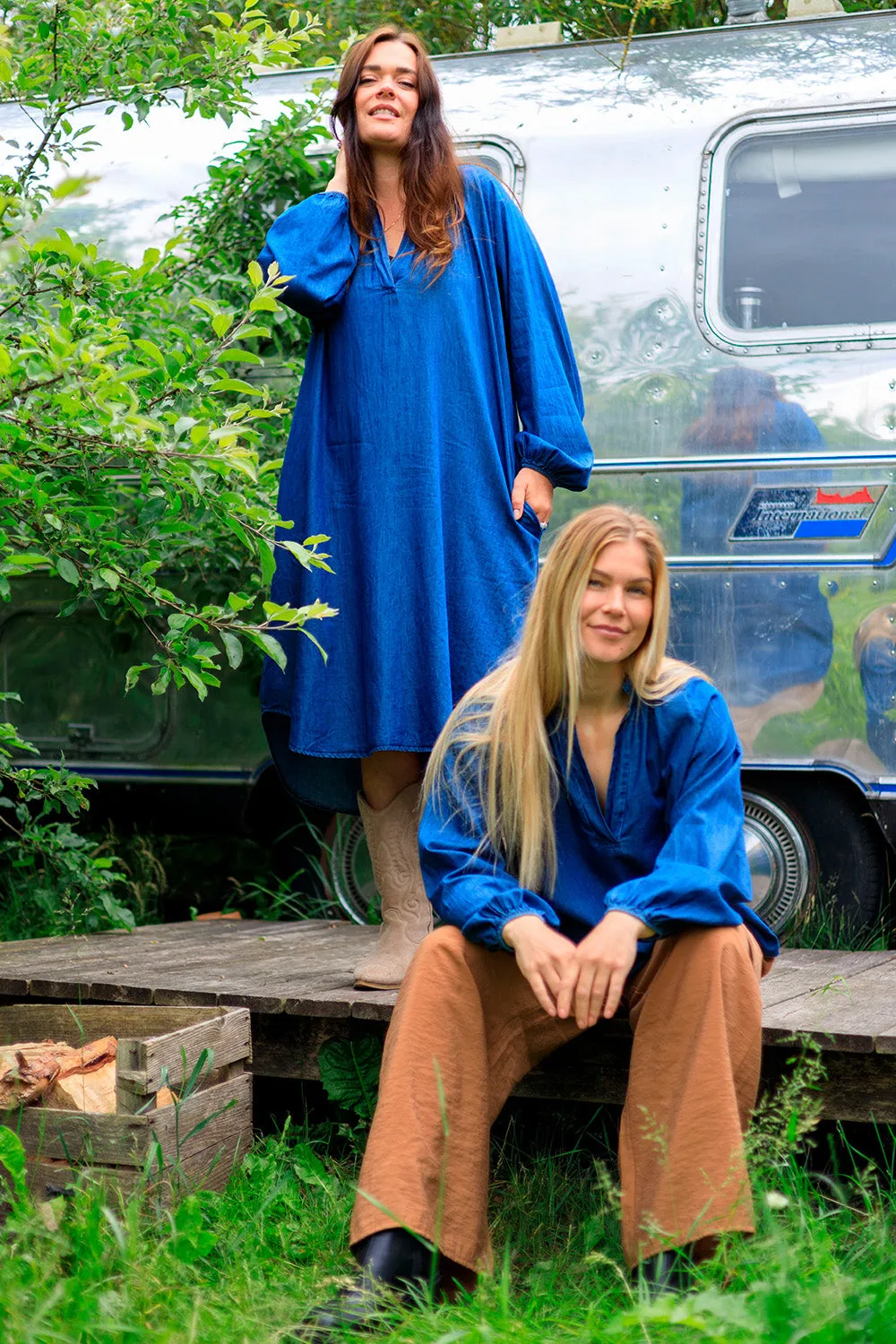 Alison Denim Blouse | Denim Blue | Bluse fra Black Colour