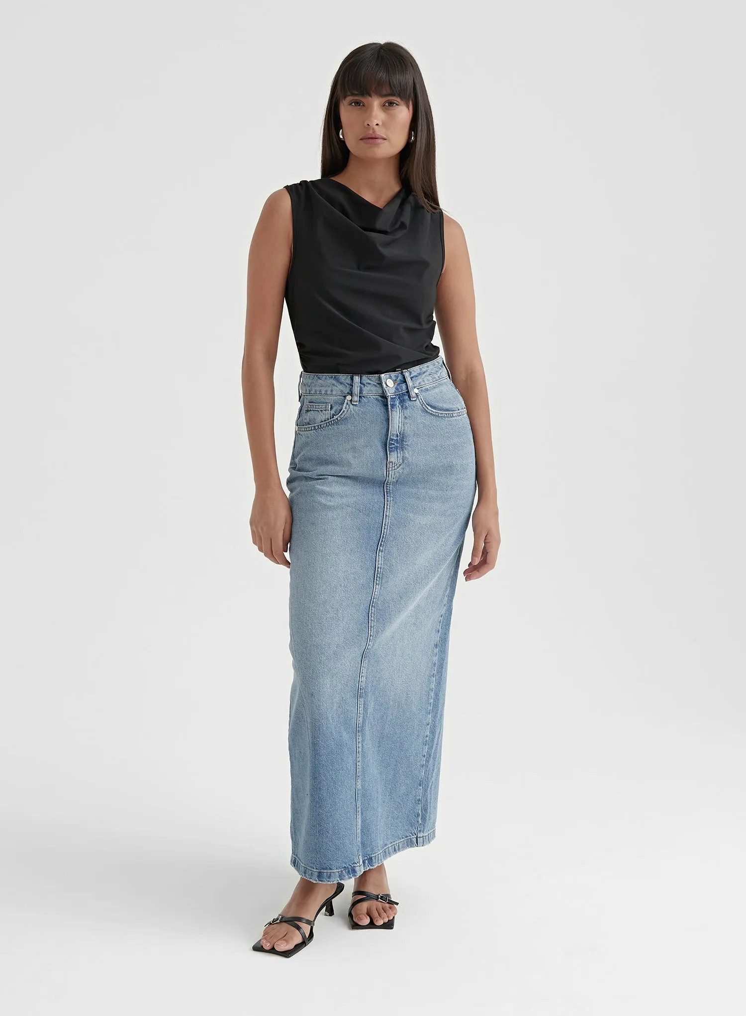 Black Cowl Neck Top - Lexi