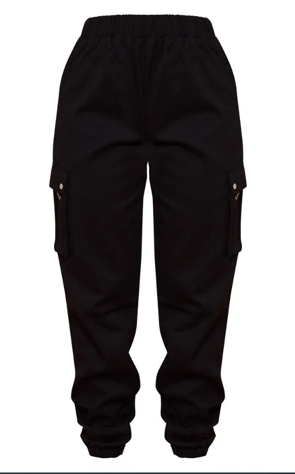 Black Pocket Detail Cargo Trouser