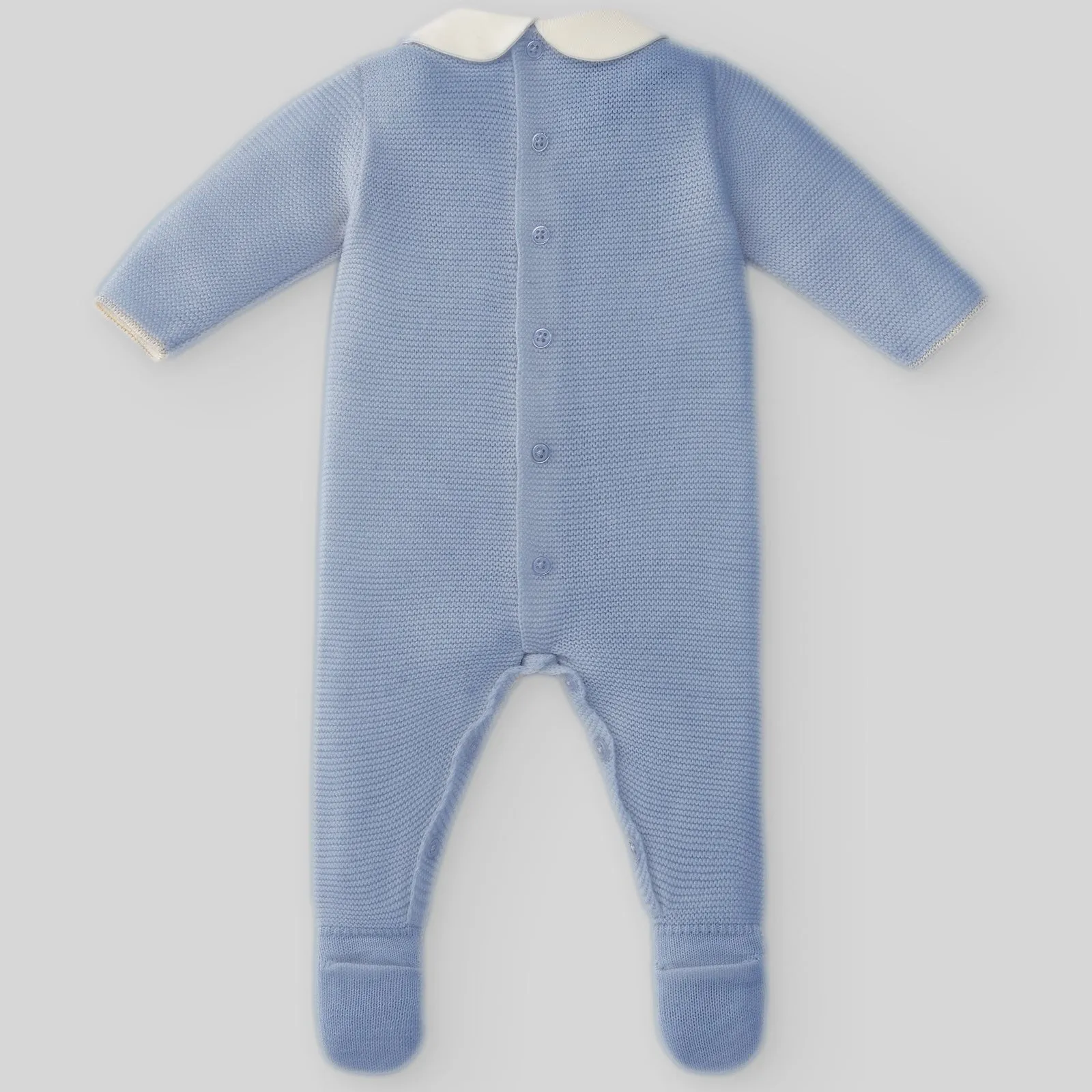 Blue Cloud Knit Footie