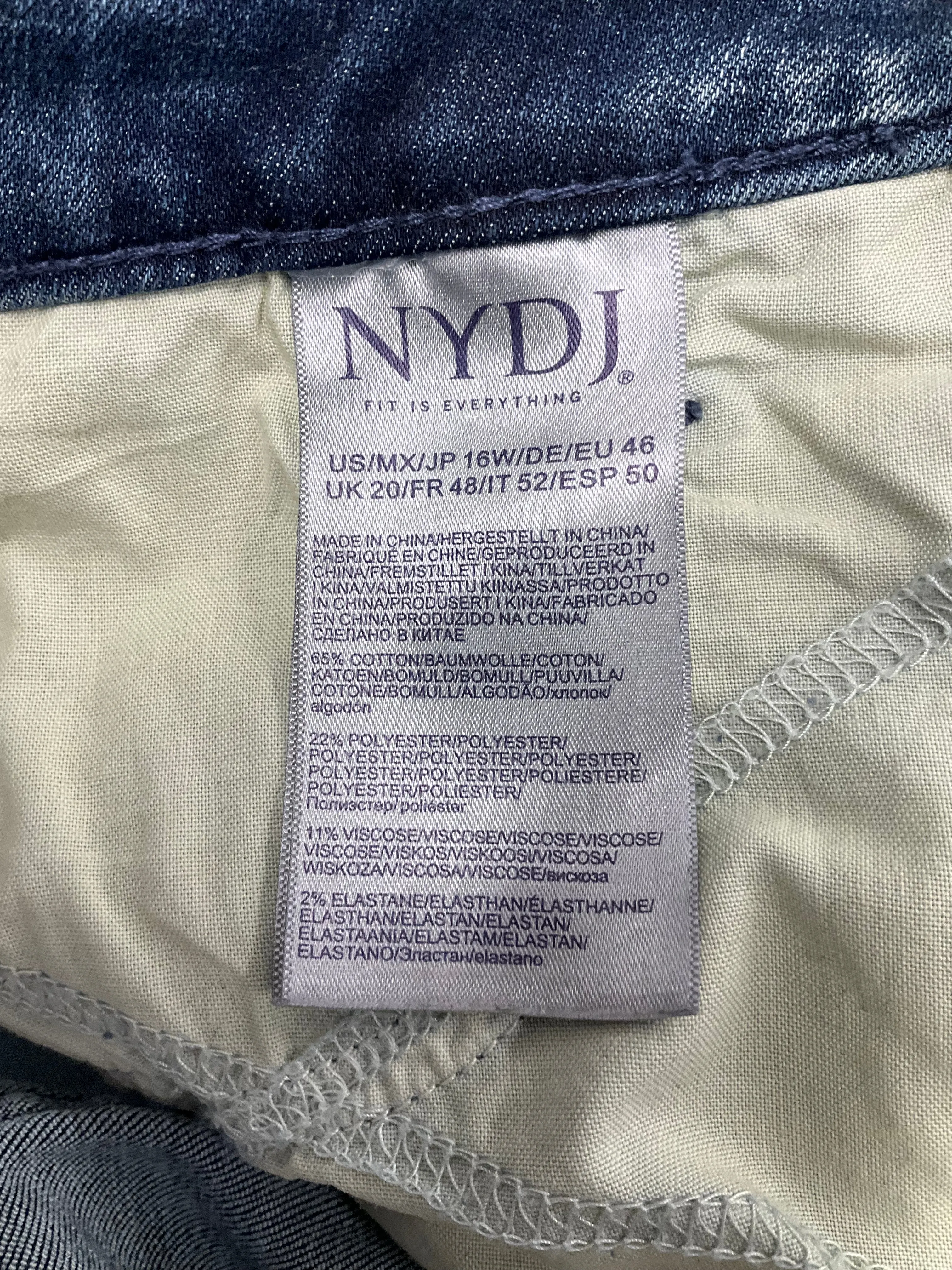 Blue Denim Jeans Straight Not Your Daughters Jeans, Size 16w