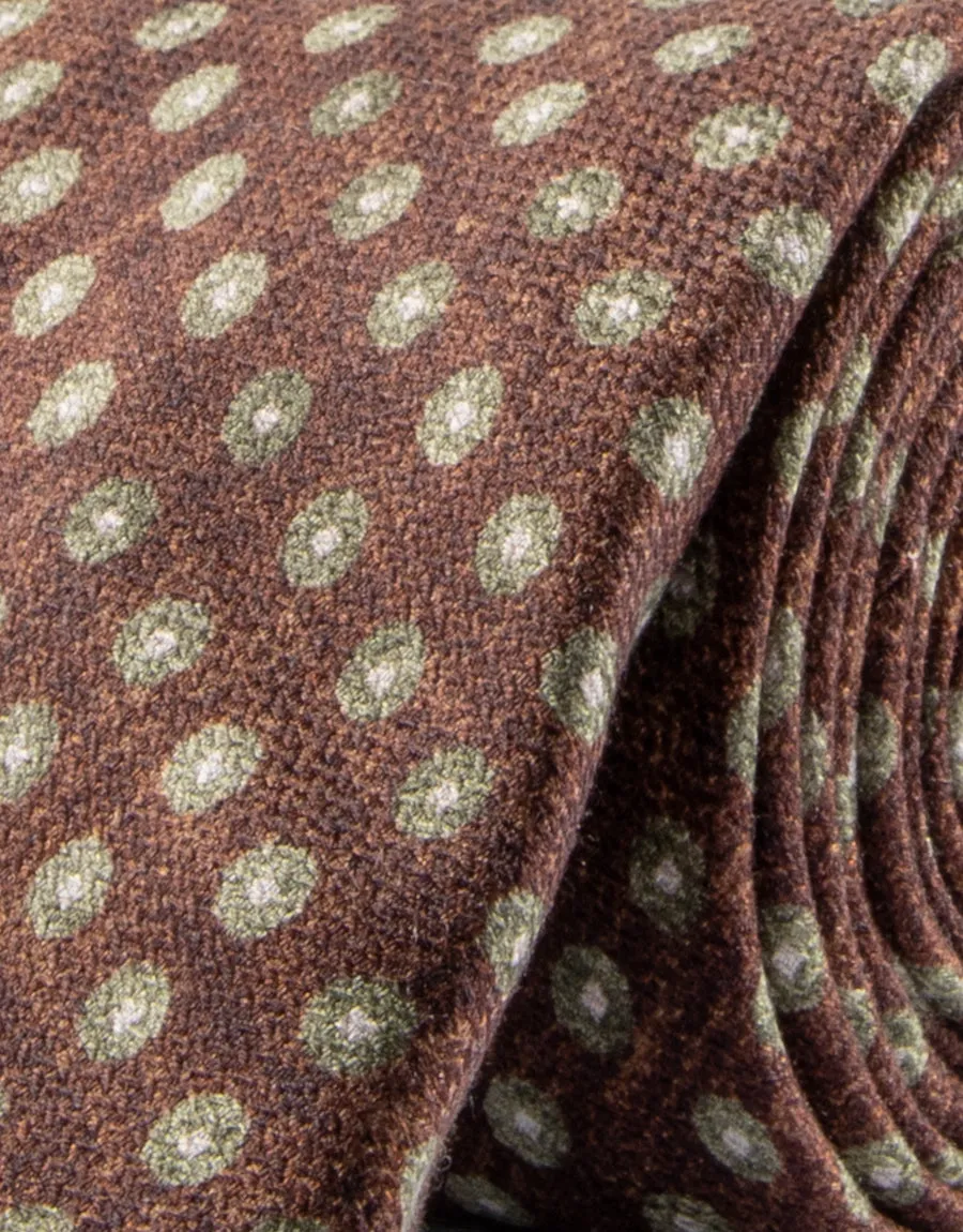 Brown Geometric Silk Tie
