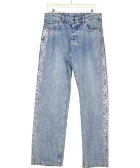 Cernucci Blue Relaxed Rhinestone Motif Jeans W32