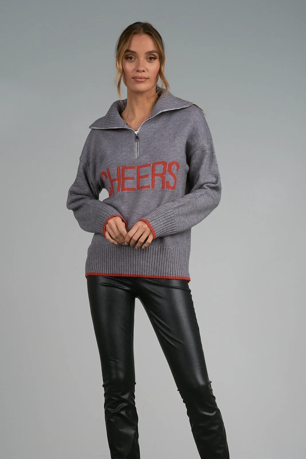 Cheers 1/4 Zip Sweater