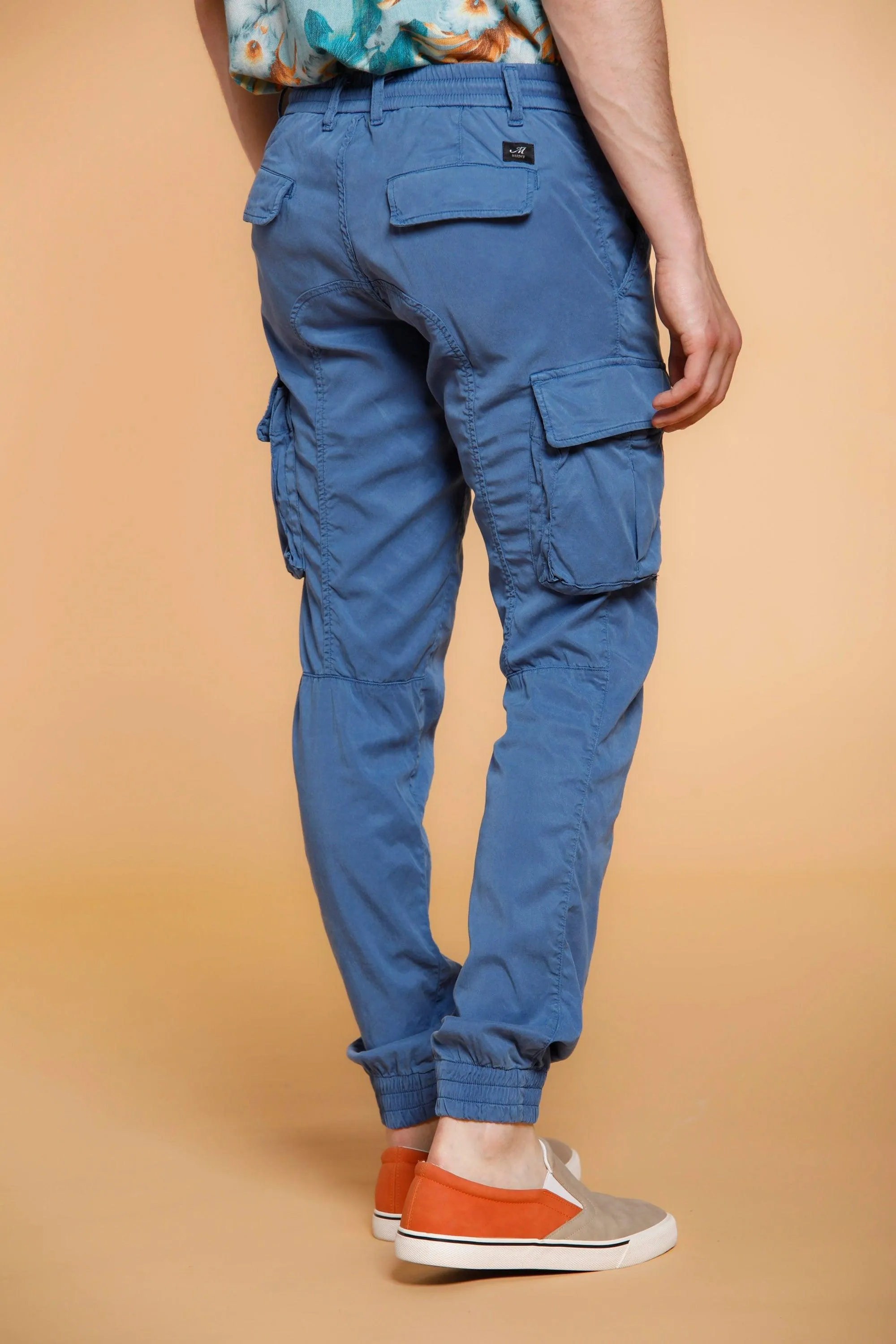 Chile Elax pantalone cargo uomo in twill cotone extra slim fit