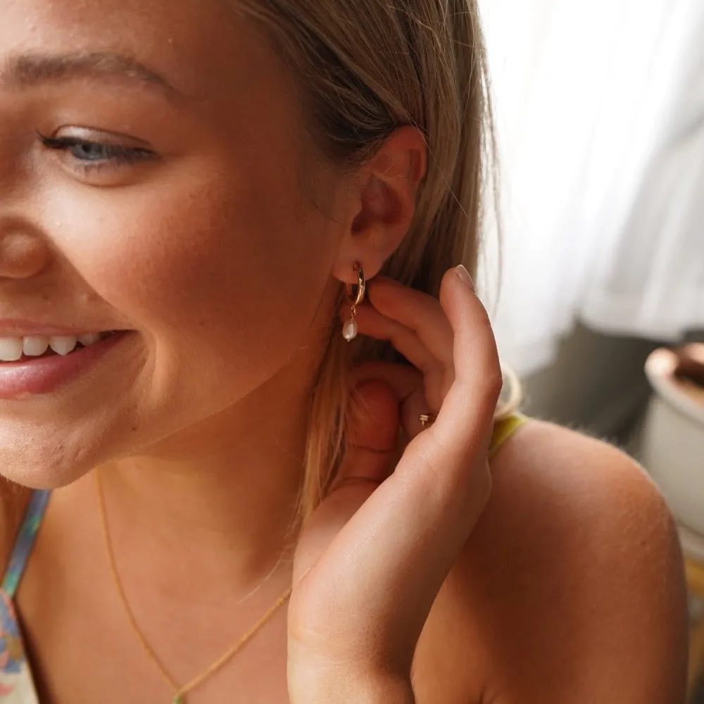 Classic Hoops with Pearl | WHOLESALE