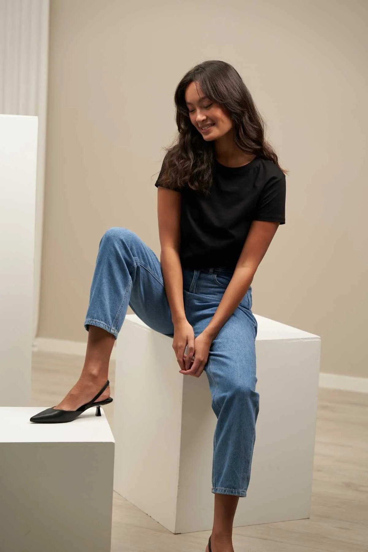 De Originale Performance Mom Jeans - Light Blue Denim