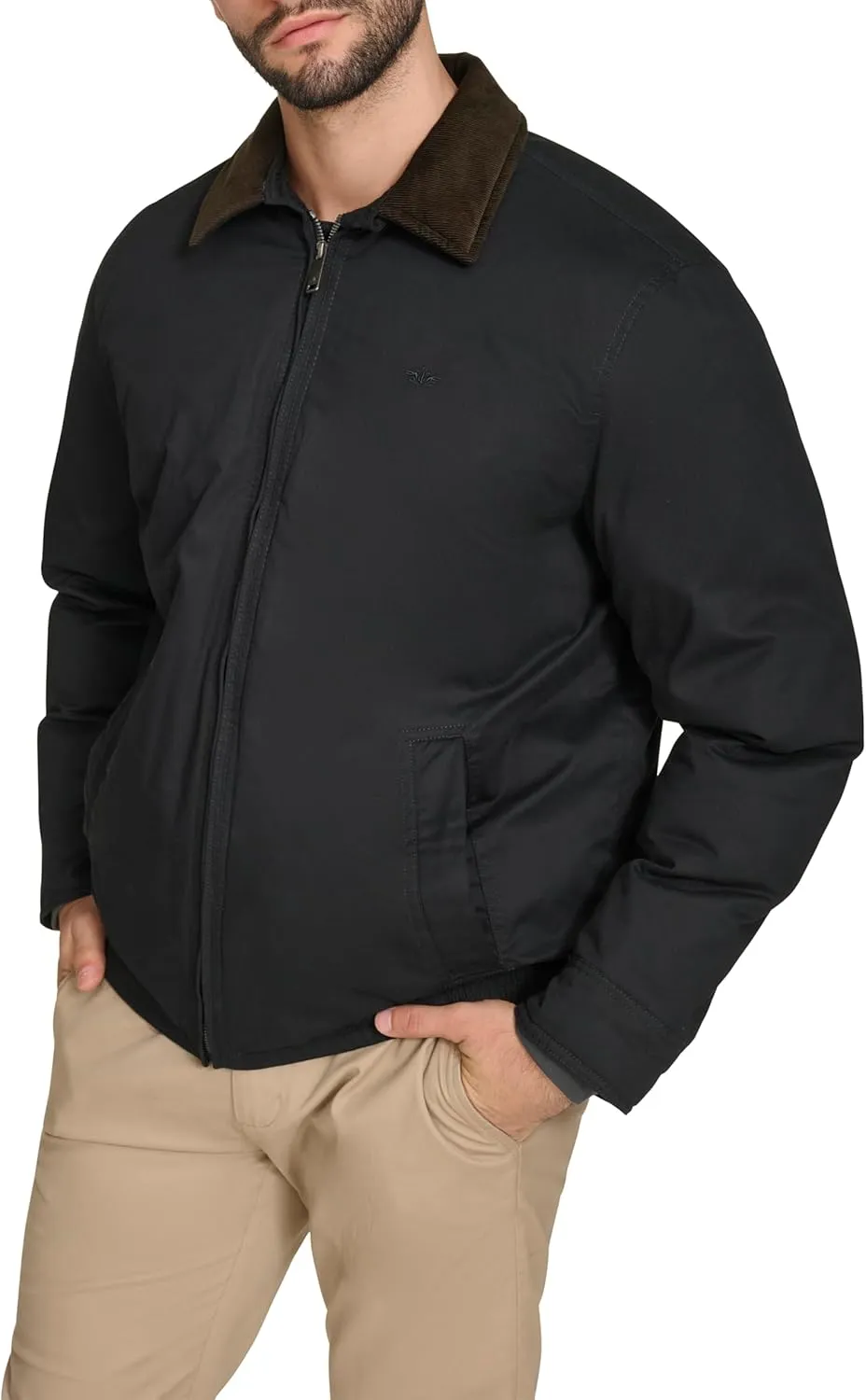 DOCKERS Men's Cotton Twill Bomber Jacket with Padded Lining
