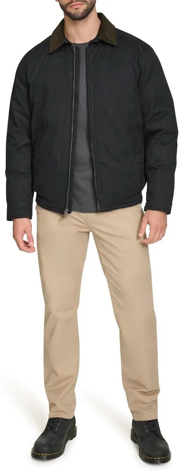 DOCKERS Men's Cotton Twill Bomber Jacket with Padded Lining