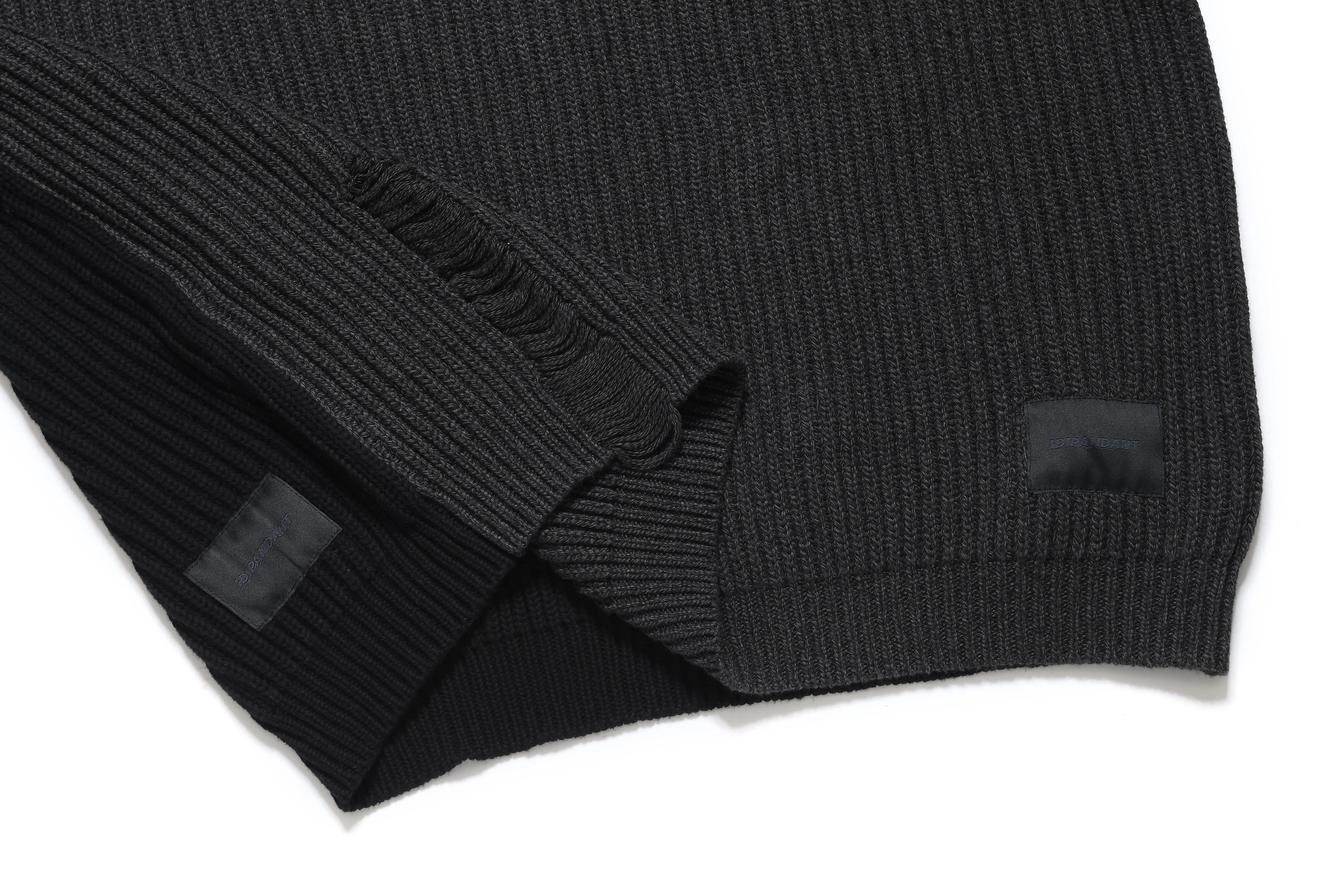 Double Sided Tonal Ripped Detailing Knit Sweater
