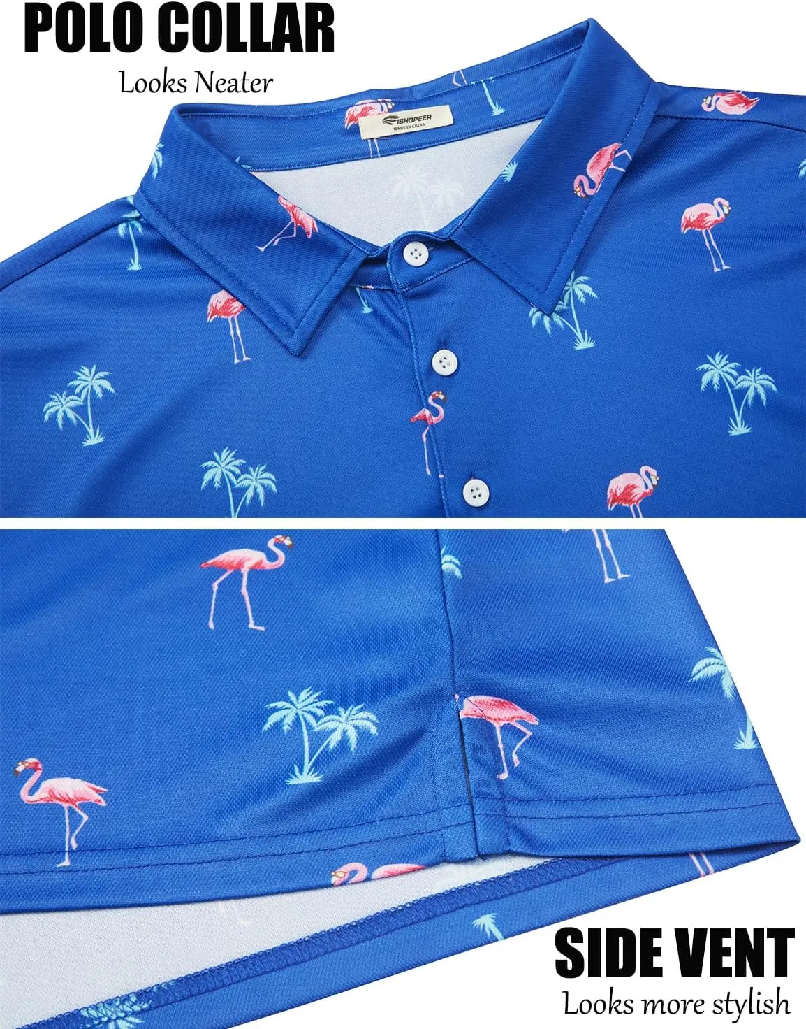 EISHOPEER 2025 New Men's Polo Shirts Short Sleeve Moisture Wicking Quick Dry Athletic Shirt Fashion Golf Shirts