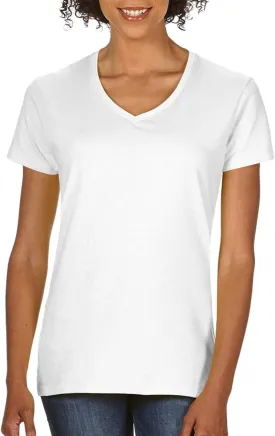 Gildan Women's Softstyle V-Neck T-Shirt - Medium - White