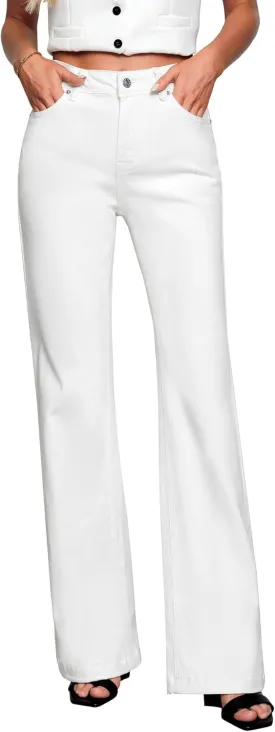 GRAPENT Womens Flare Jeans High Waisted Wide Leg Baggy Jean for Women Stretch Denim Pants