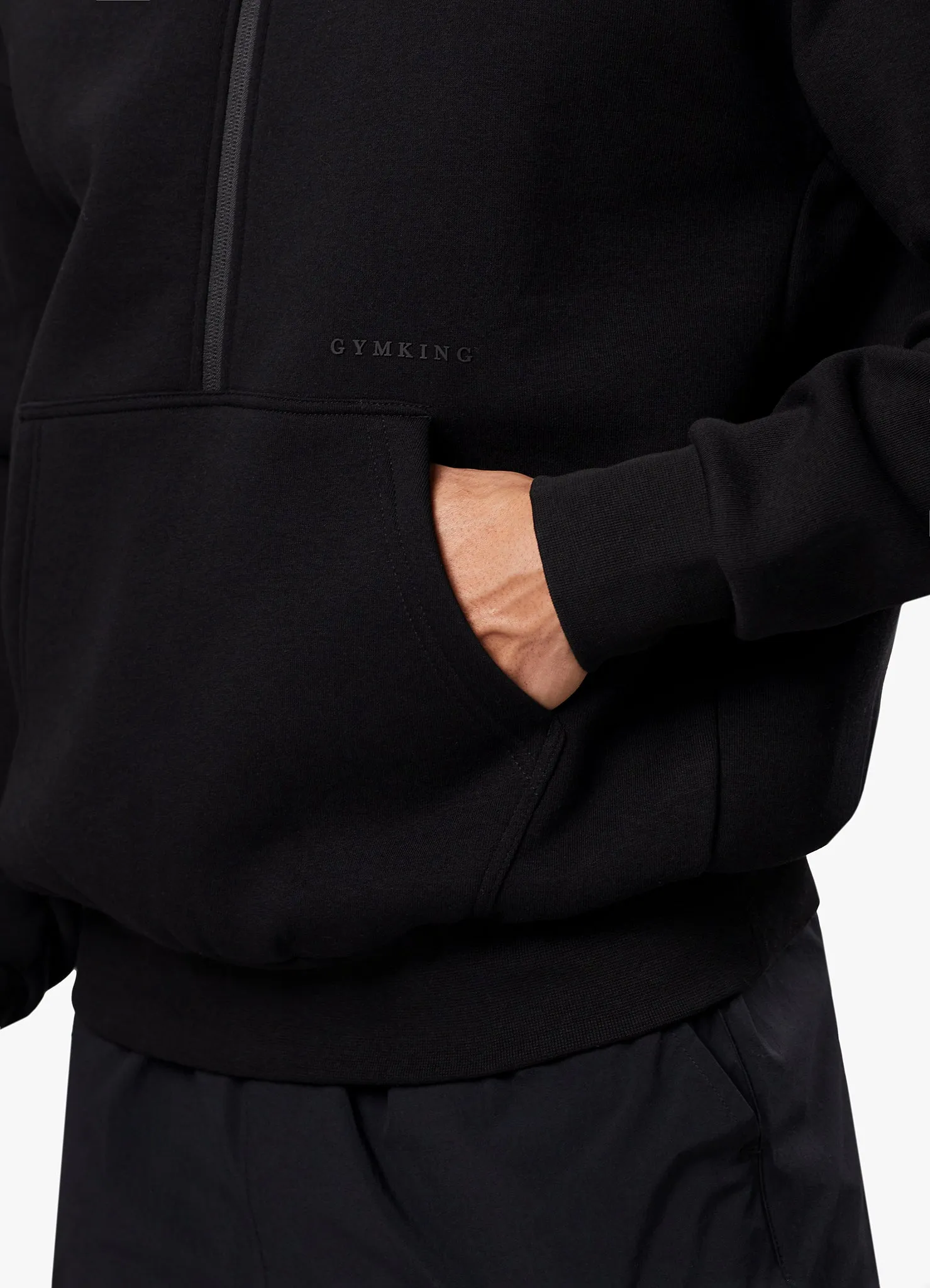 Gym King Alpha 1/2 Zip Hood - Black