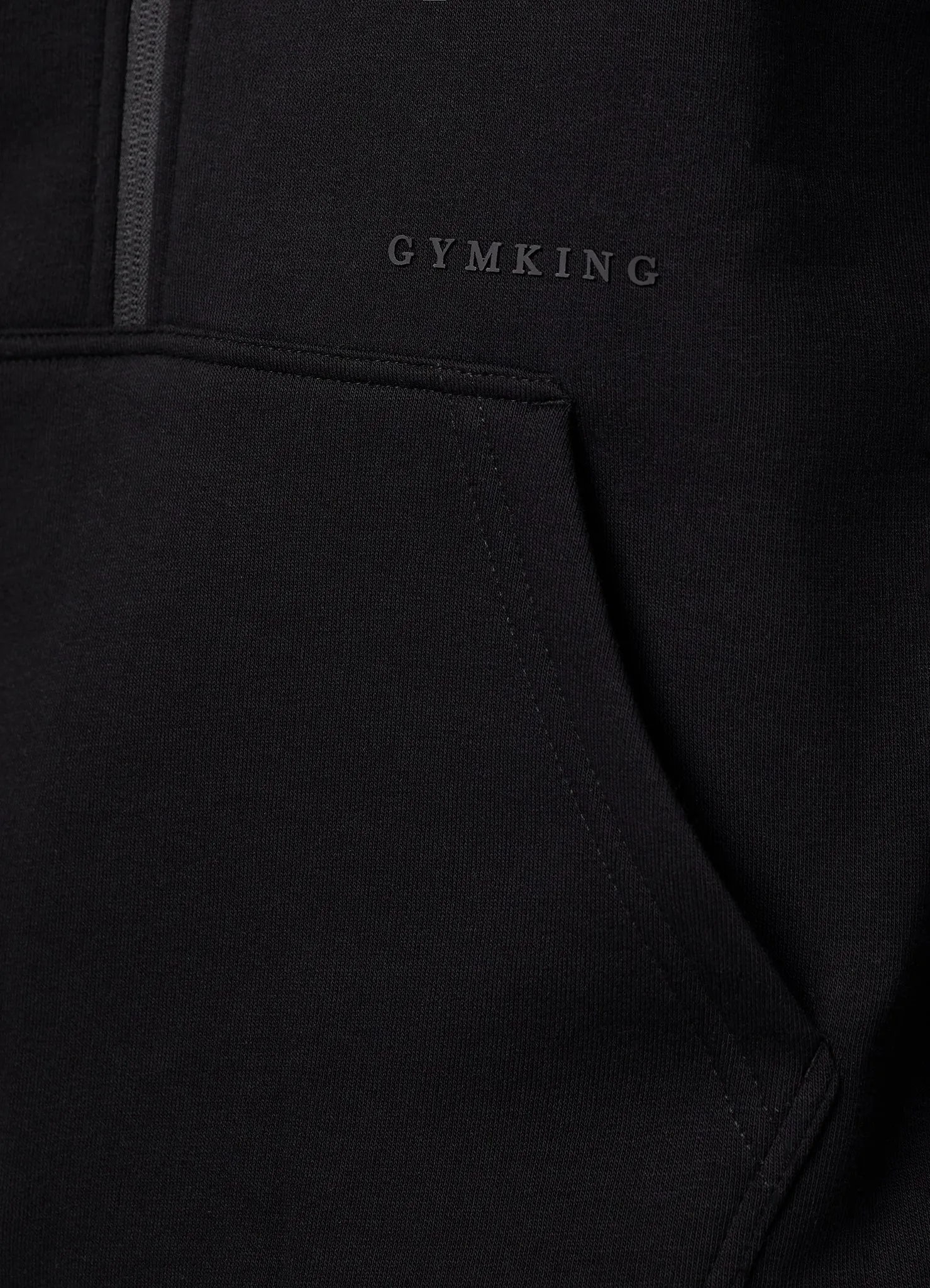 Gym King Alpha 1/2 Zip Hood - Black