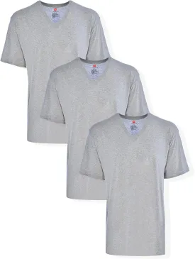 Hanes Mens Tall Cotton V-Neck Tagless Undershirts, Multipack