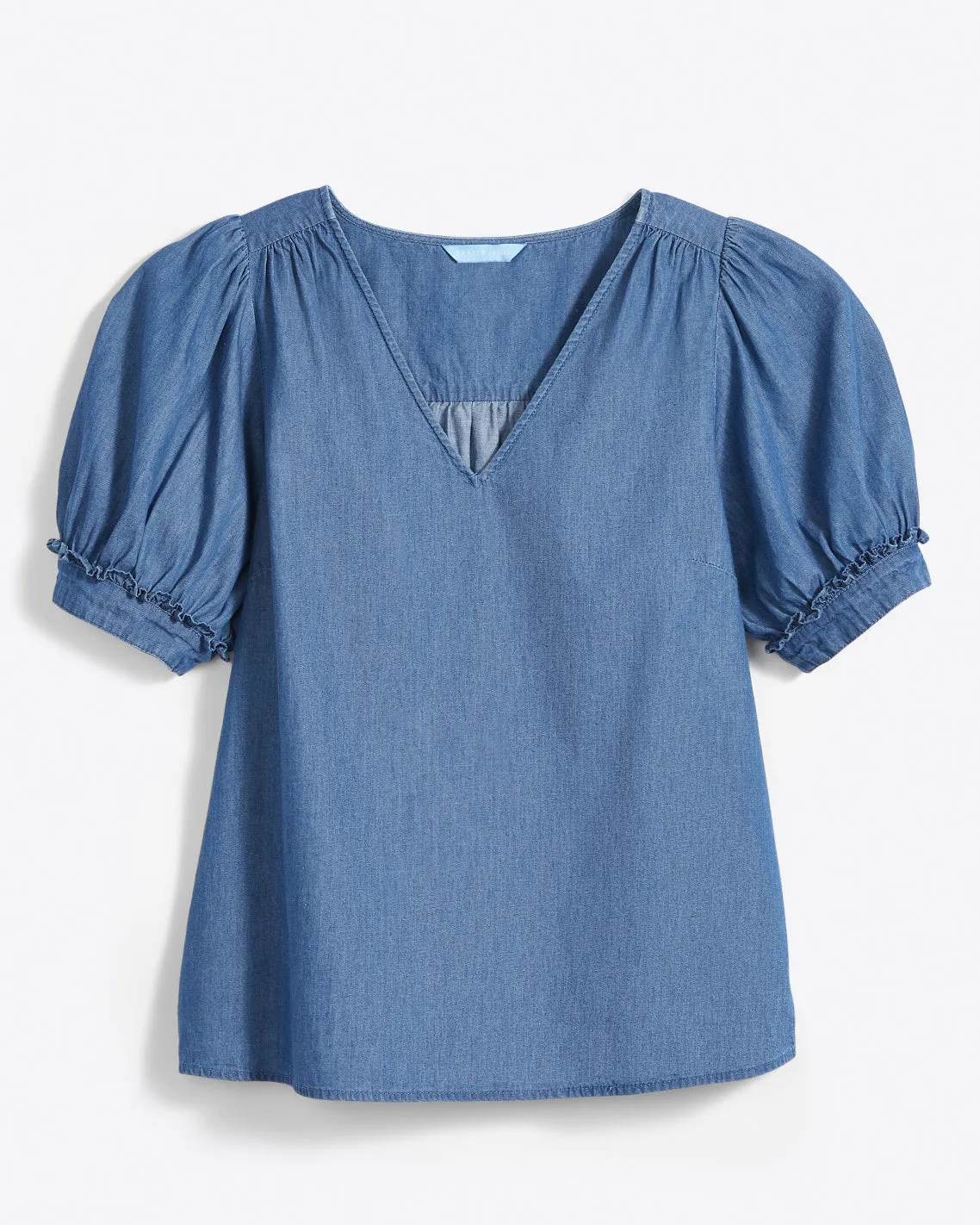 Heidi V-Neck Top in Chambray