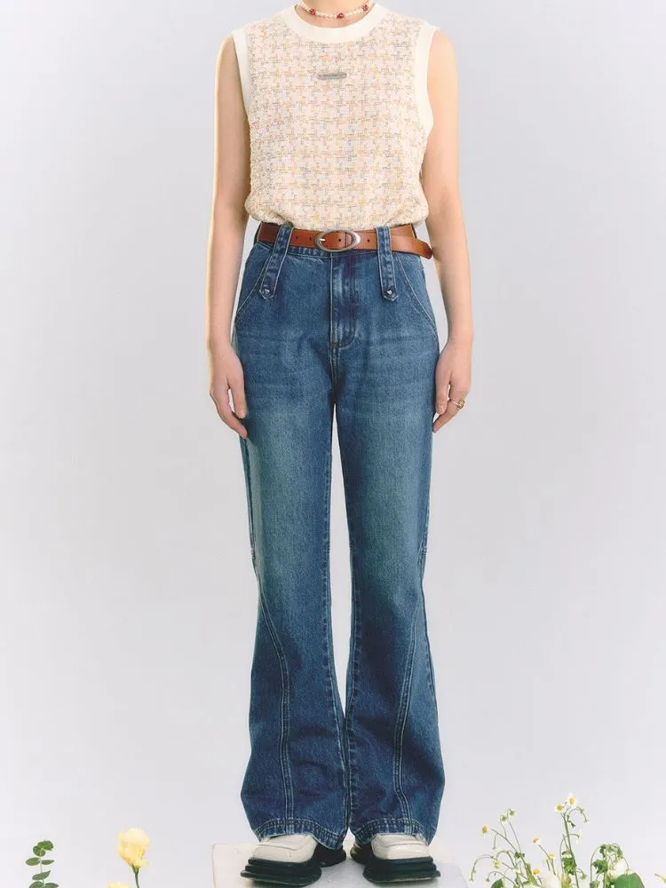 High Waist Bell Bottom Jeans【s0000001517】