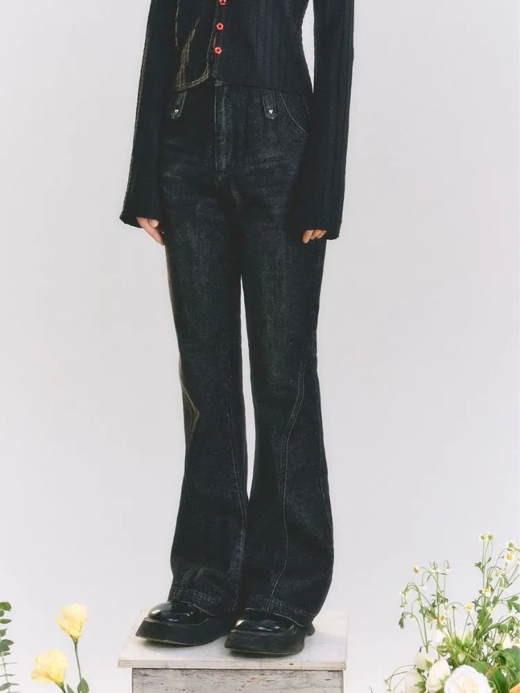 High Waist Bell Bottom Jeans【s0000001517】