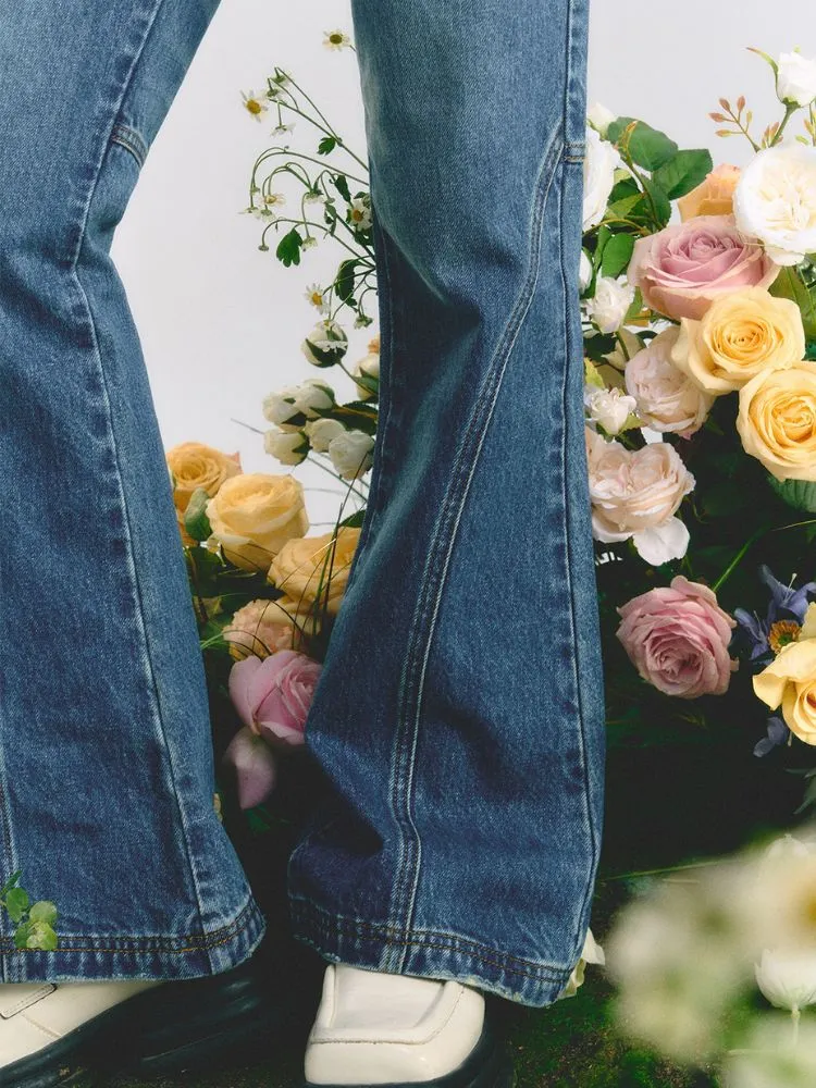 High Waist Bell Bottom Jeans【s0000001517】