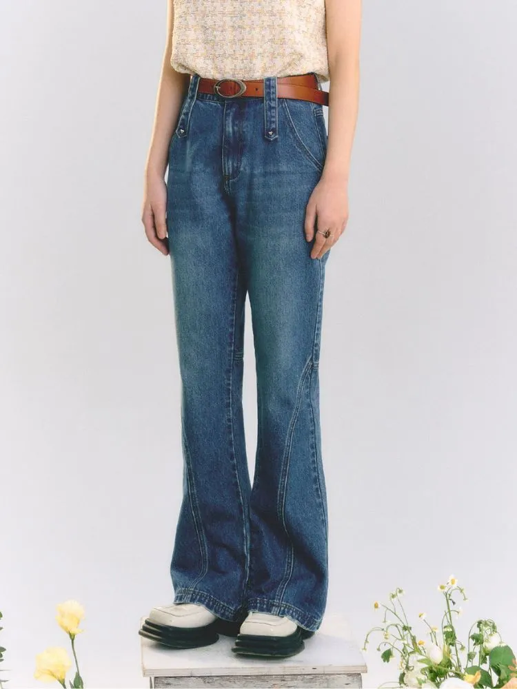 High Waist Bell Bottom Jeans【s0000001517】