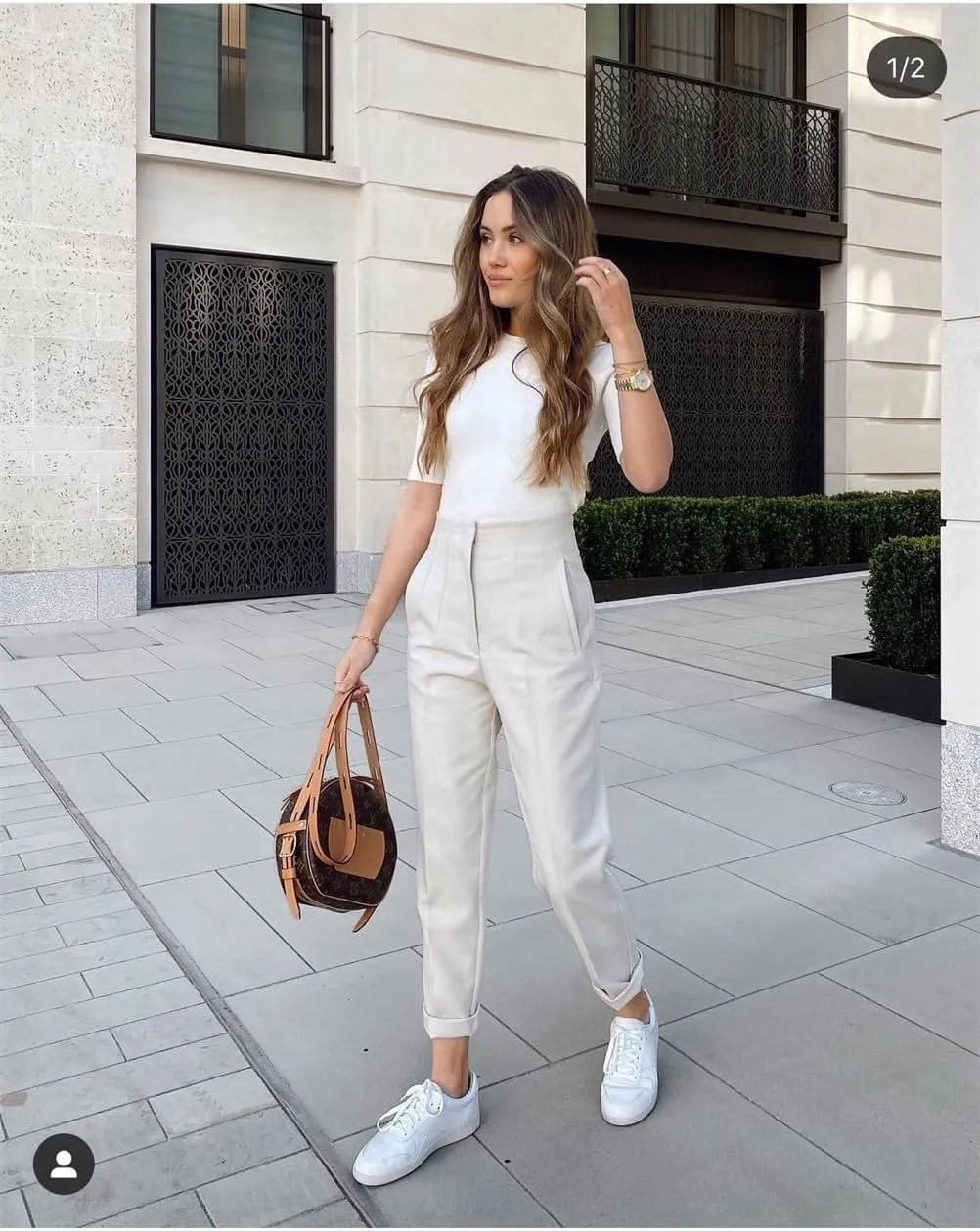 High Waisted Slim Fit Trousers for Women,Womens Wide Leg Pants,Dress Pants for Women,Womens Trousers