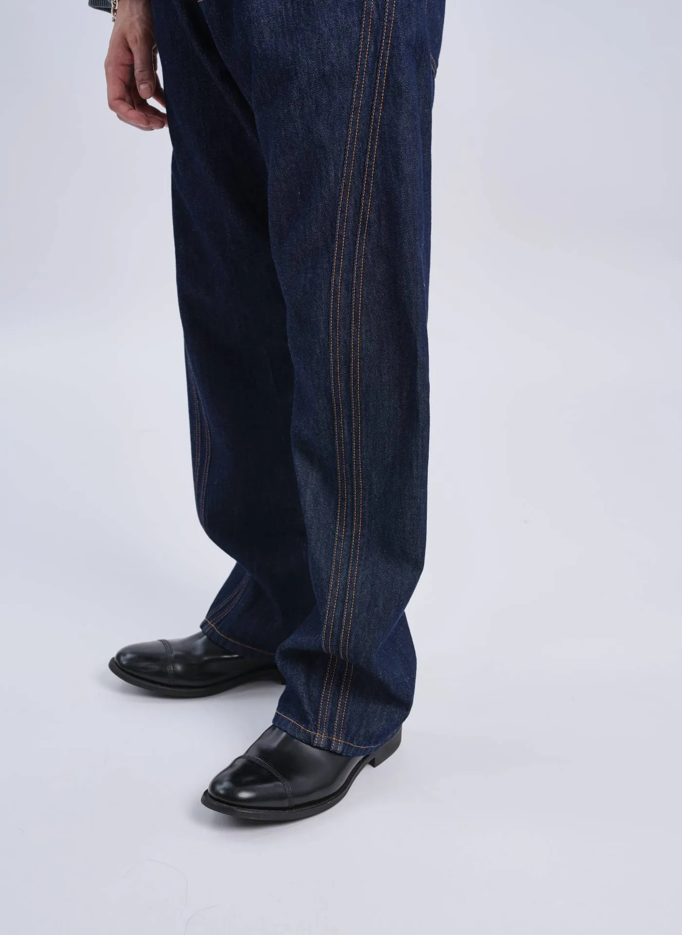 Indigo Cotton Linen Denim Jeans