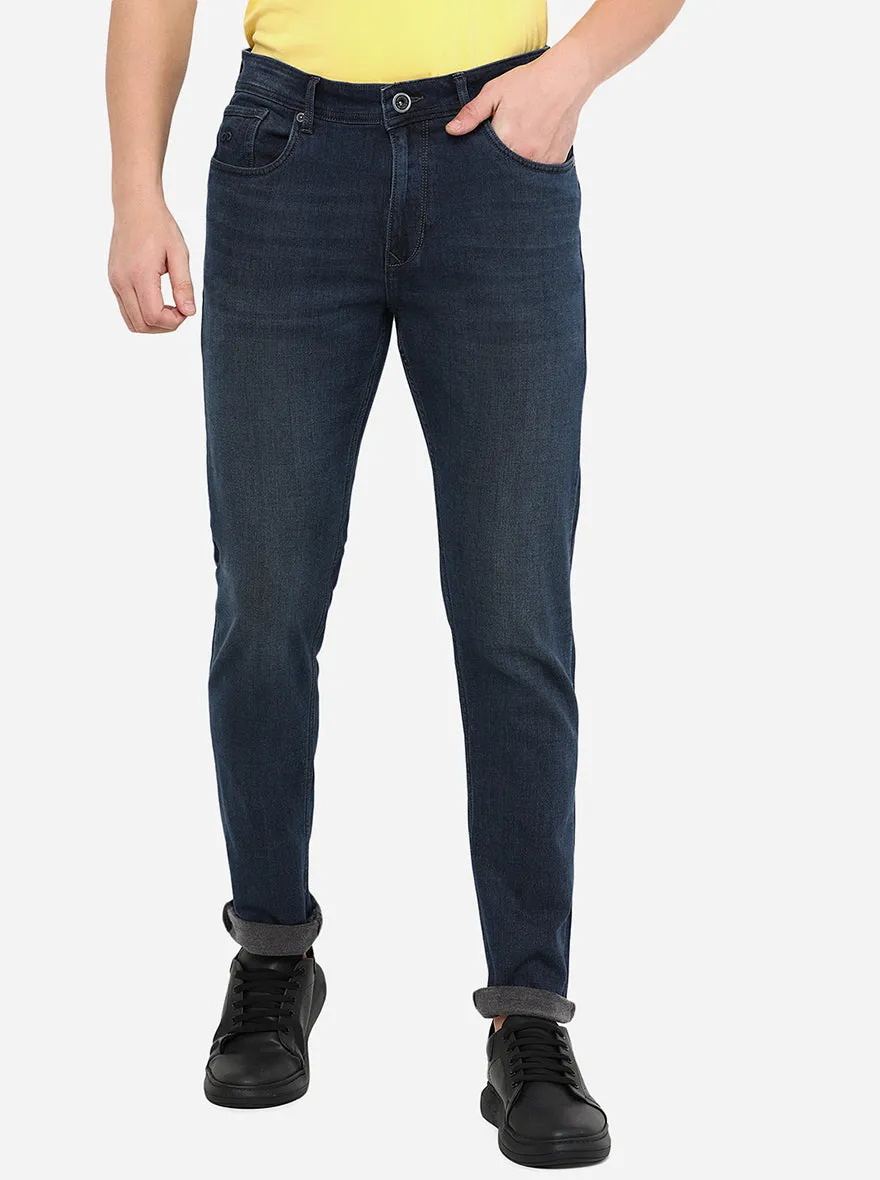 Ink Blue Washed Straight Fit Jeans | JadeBlue