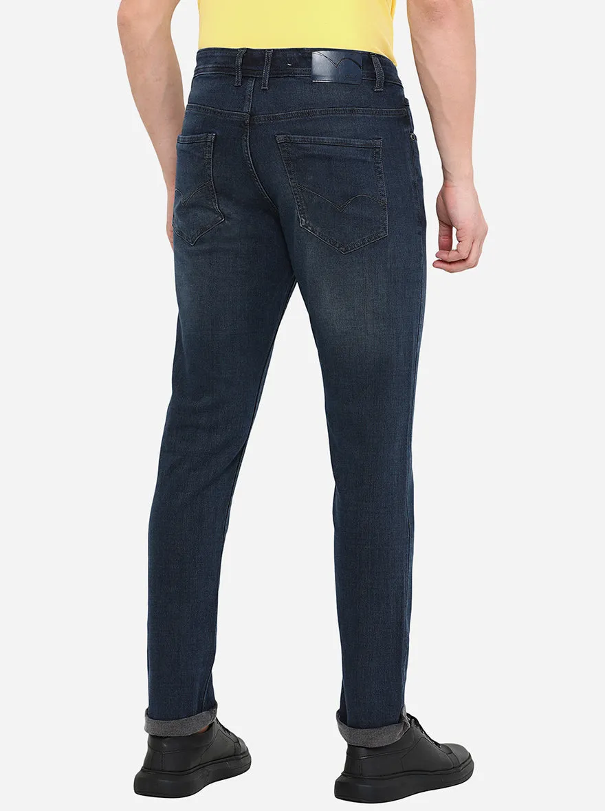 Ink Blue Washed Straight Fit Jeans | JadeBlue