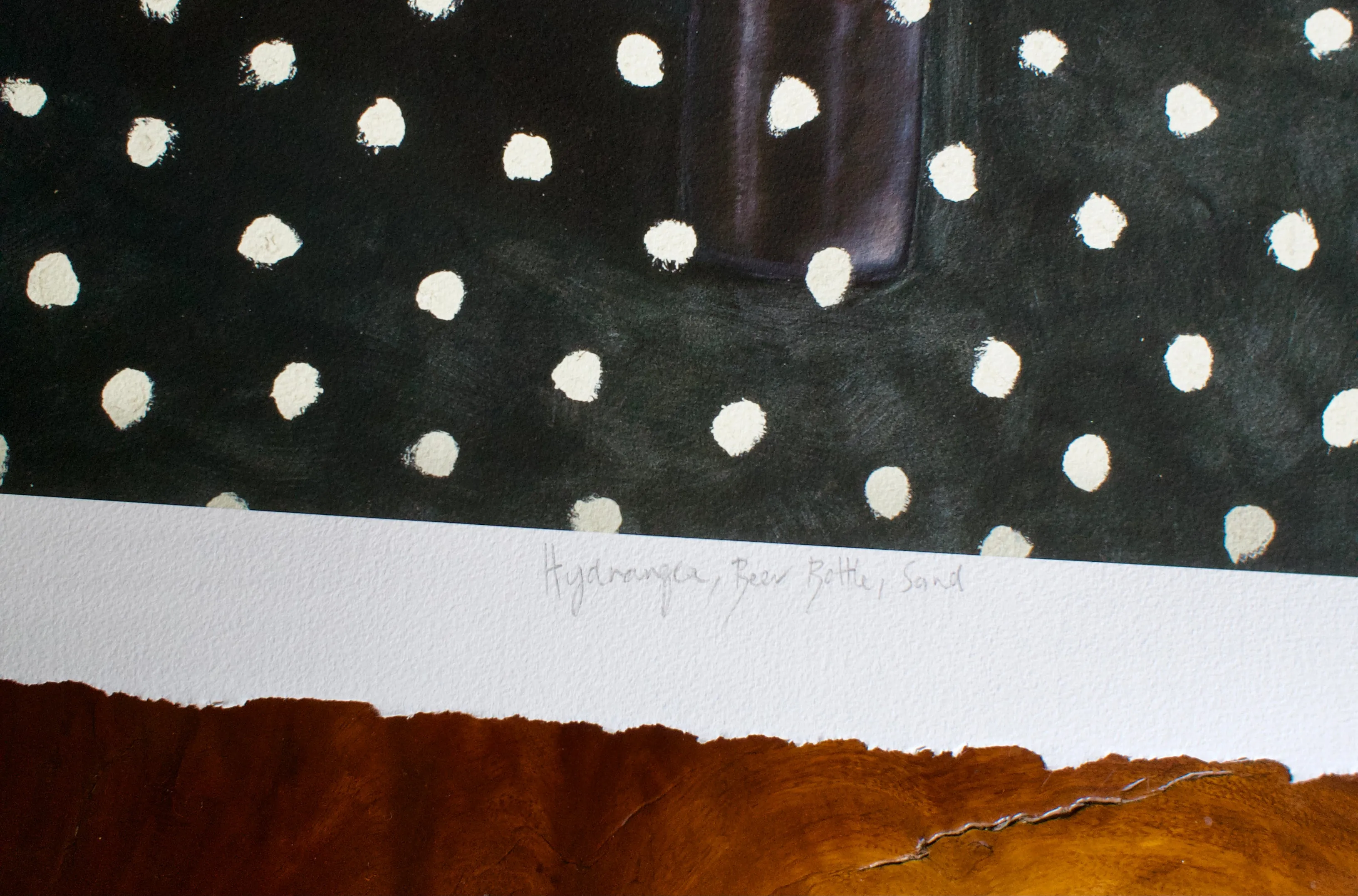 LIMITED EDITION PRINT 'Hydrangea, Beer Bottle, Sand' [ MEDIUM ]