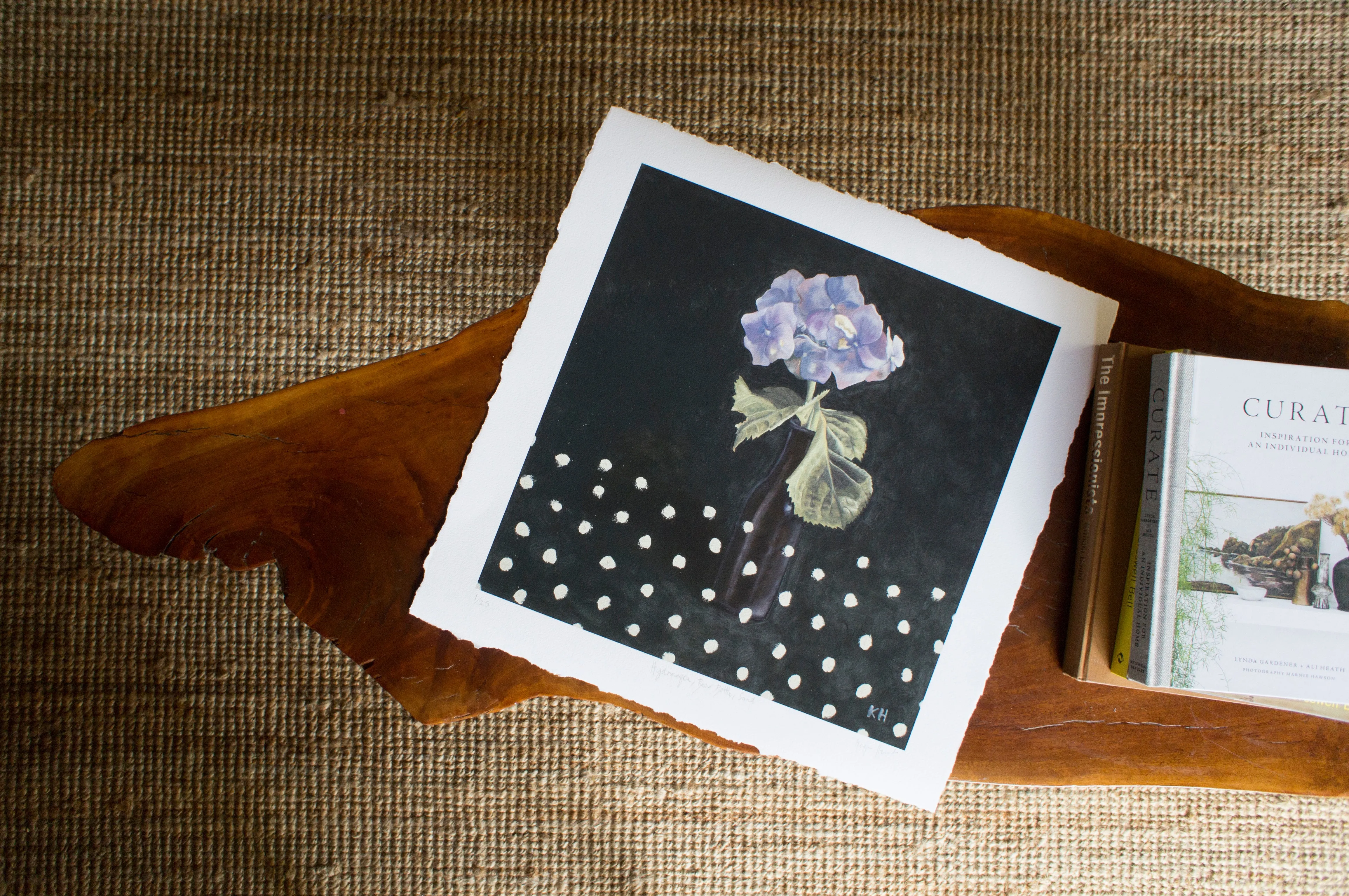 LIMITED EDITION PRINT 'Hydrangea, Beer Bottle, Sand' [ MEDIUM ]