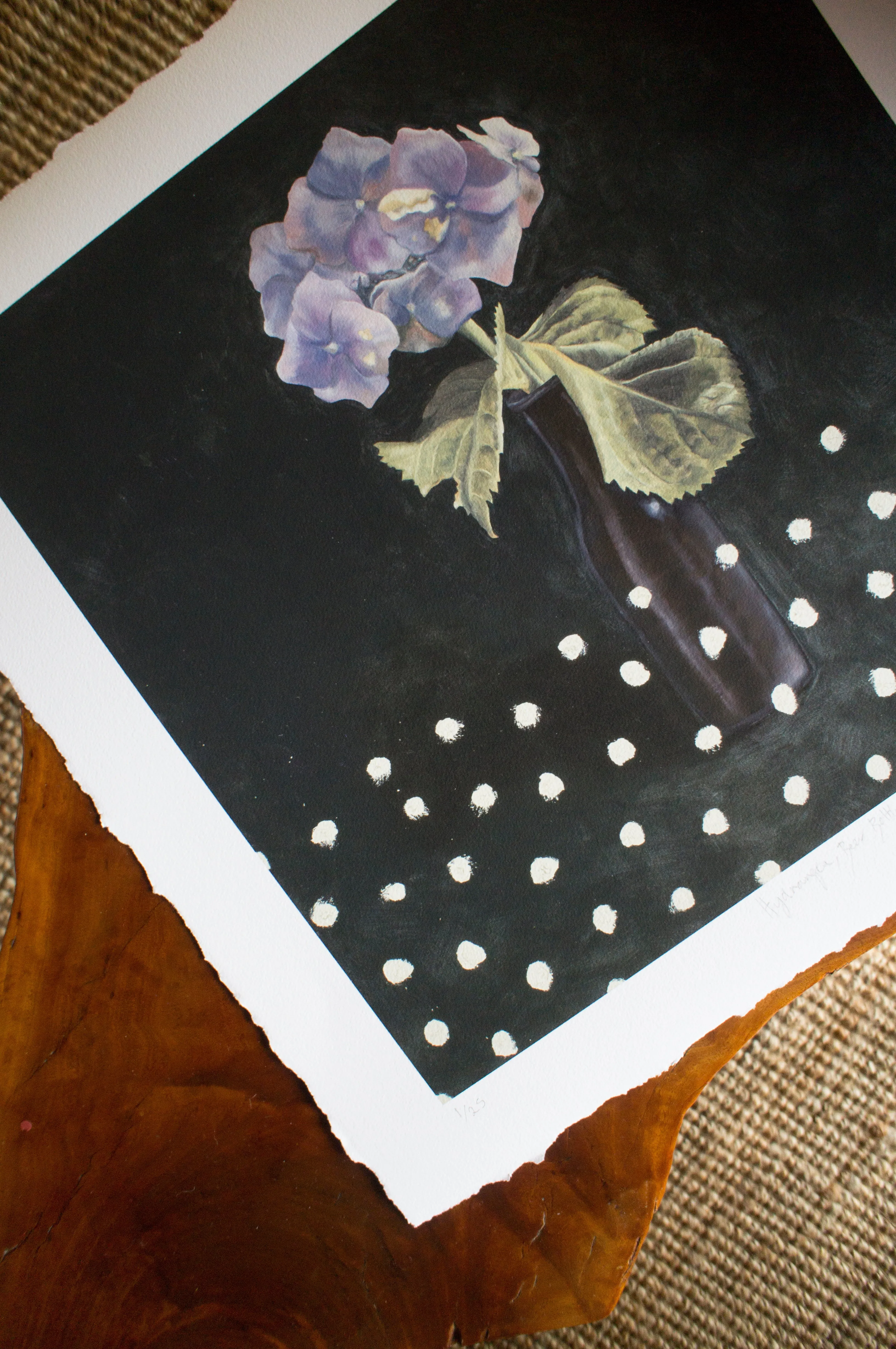 LIMITED EDITION PRINT 'Hydrangea, Beer Bottle, Sand' [ MEDIUM ]
