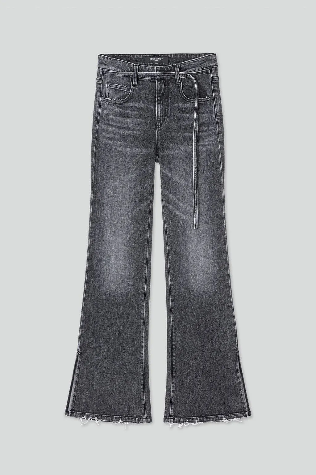 Low Waist Slit Flared Jeans
