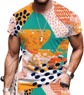 Men's 3D Graffiti T-Shirt - Abstract Street Art Oversized Short Sleeve Casual Tee