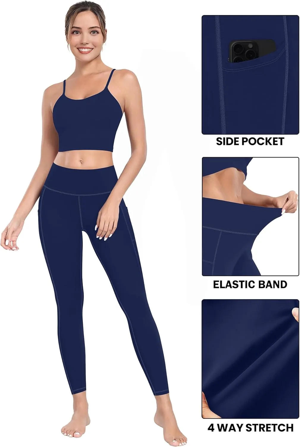 MIRITY High Waist Yoga Leggings with Pockets for Women - Buttery Soft Workout Stretchy Yoga Pants Pack of 1