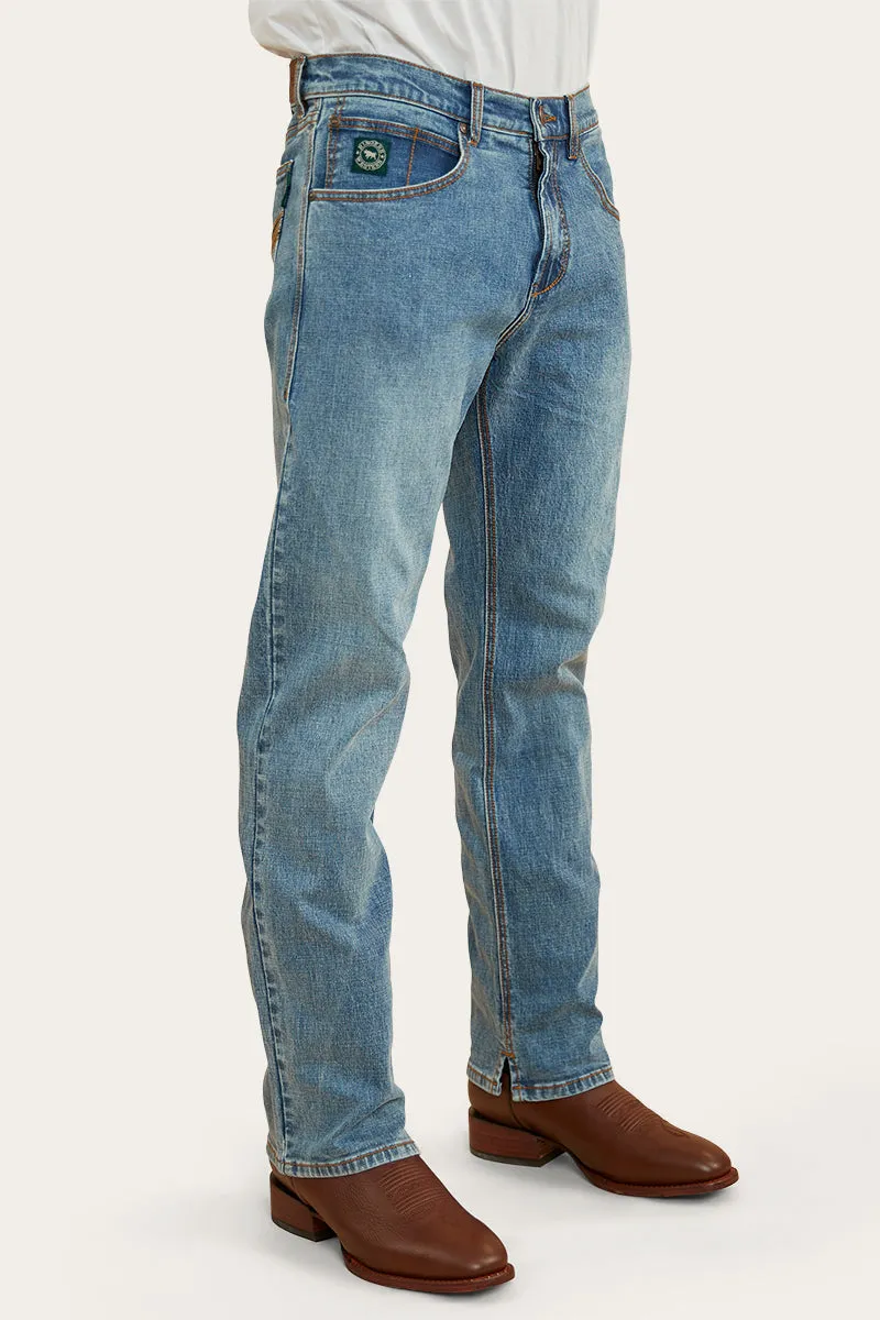 Muster Rodeo Mens Straight Leg Jean - Mid Wash Blue