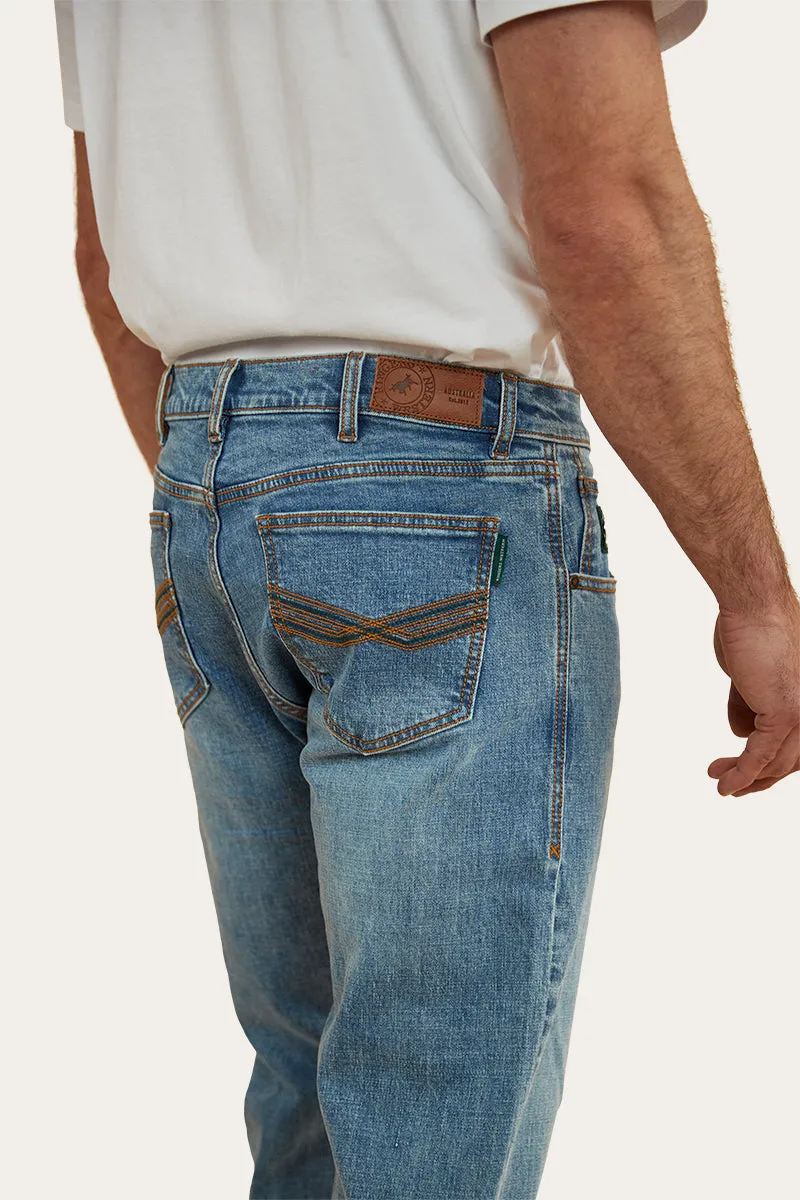 Muster Rodeo Mens Straight Leg Jean - Mid Wash Blue