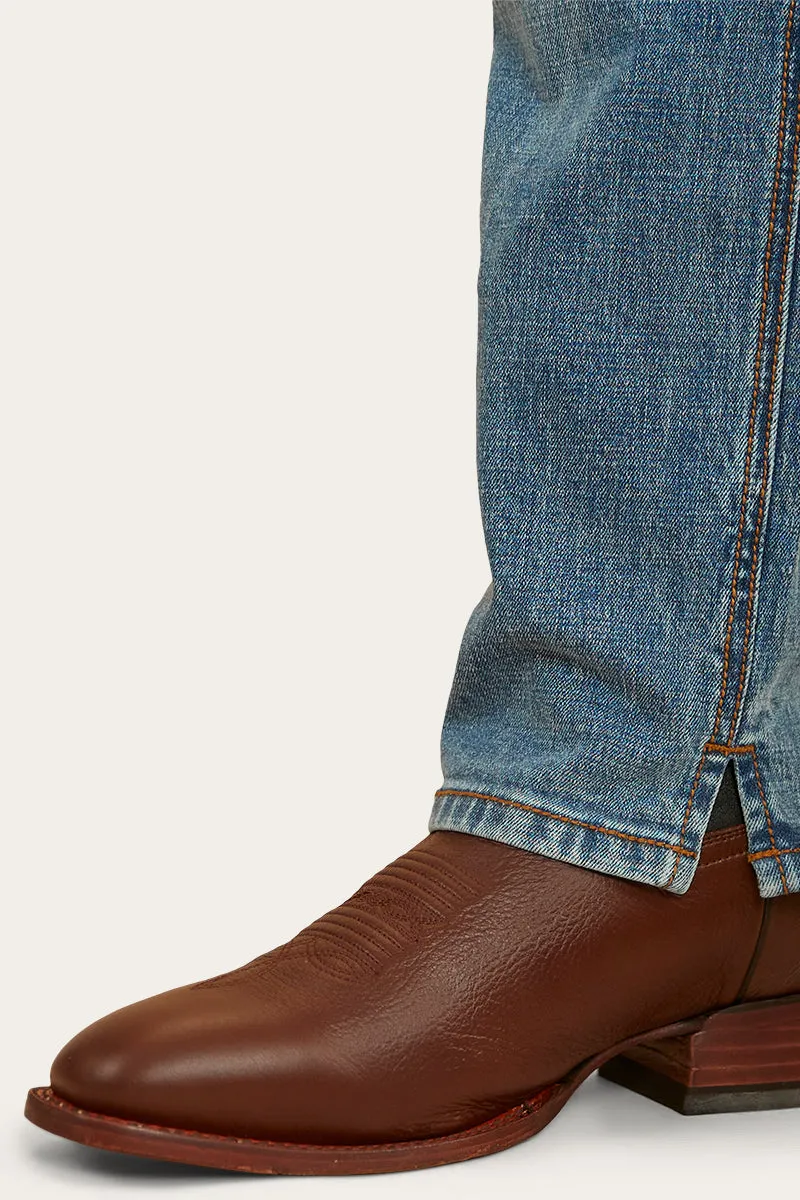 Muster Rodeo Mens Straight Leg Jean - Mid Wash Blue