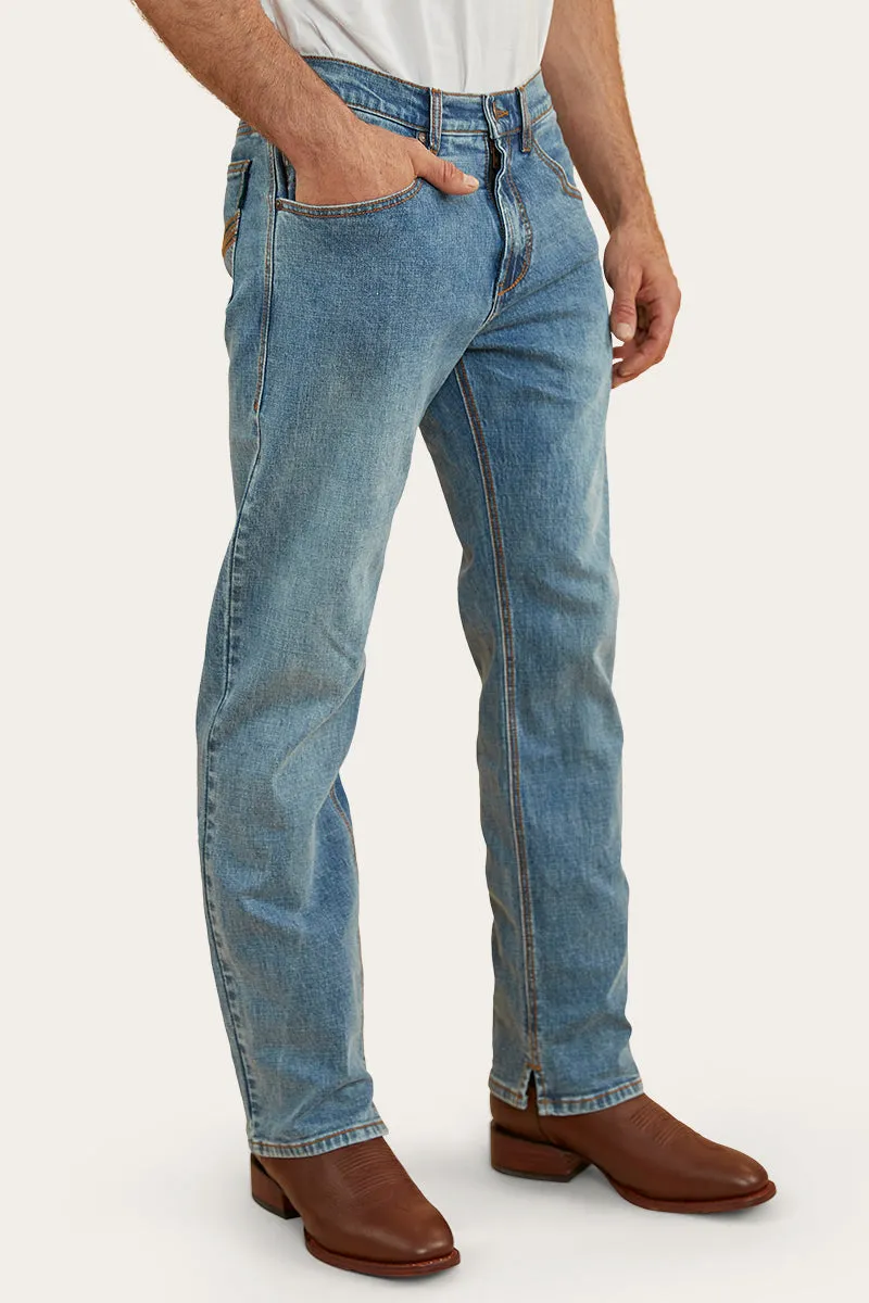 Muster Rodeo Mens Straight Leg Jean - Mid Wash Blue