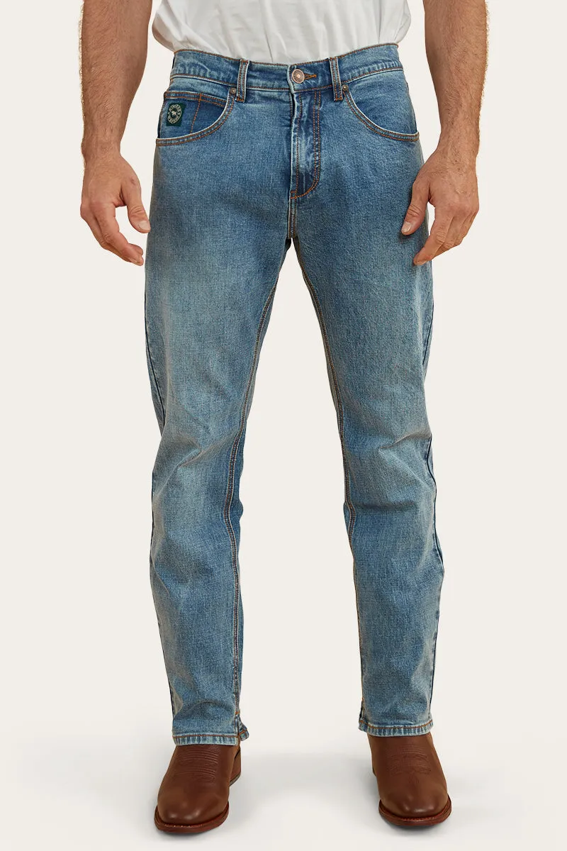 Muster Rodeo Mens Straight Leg Jean - Mid Wash Blue