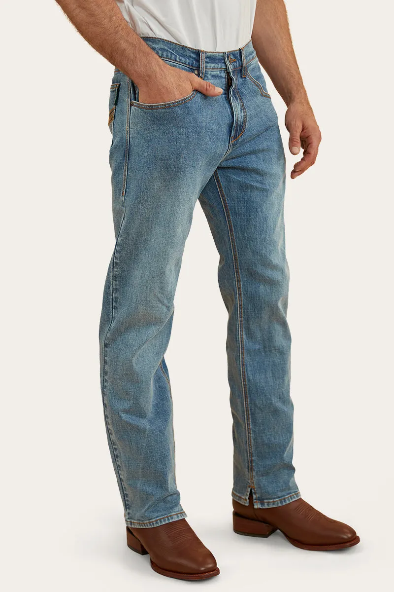 Muster Rodeo Mens Straight Leg Jean - Mid Wash Blue