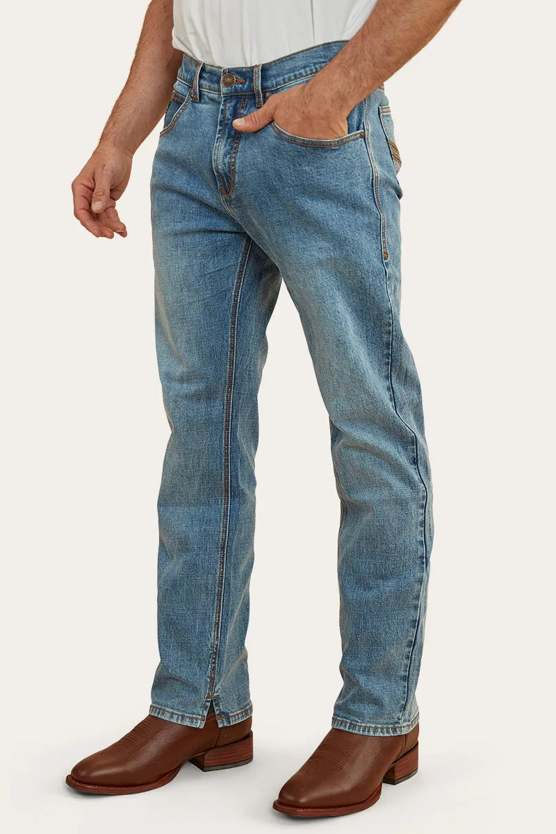 Muster Rodeo Mens Straight Leg Jean - Mid Wash Blue