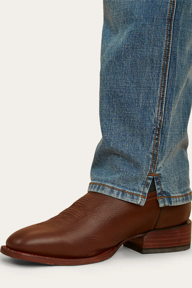 Muster Rodeo Mens Straight Leg Jean - Mid Wash Blue
