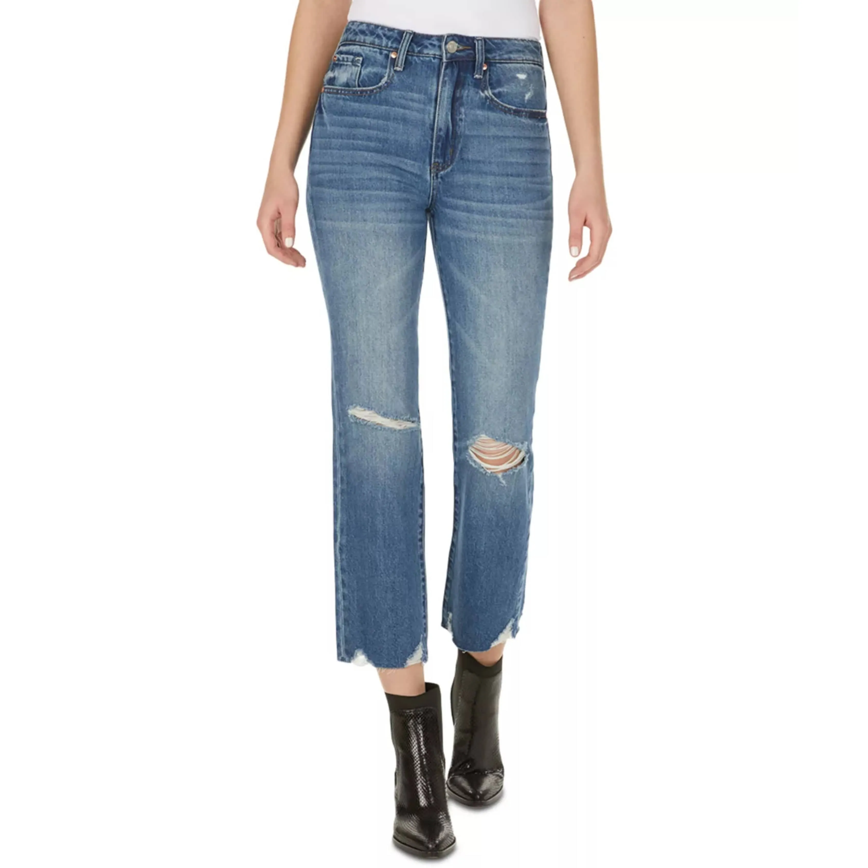 NUMERO - Cotton High-Rise Cropped Jeans